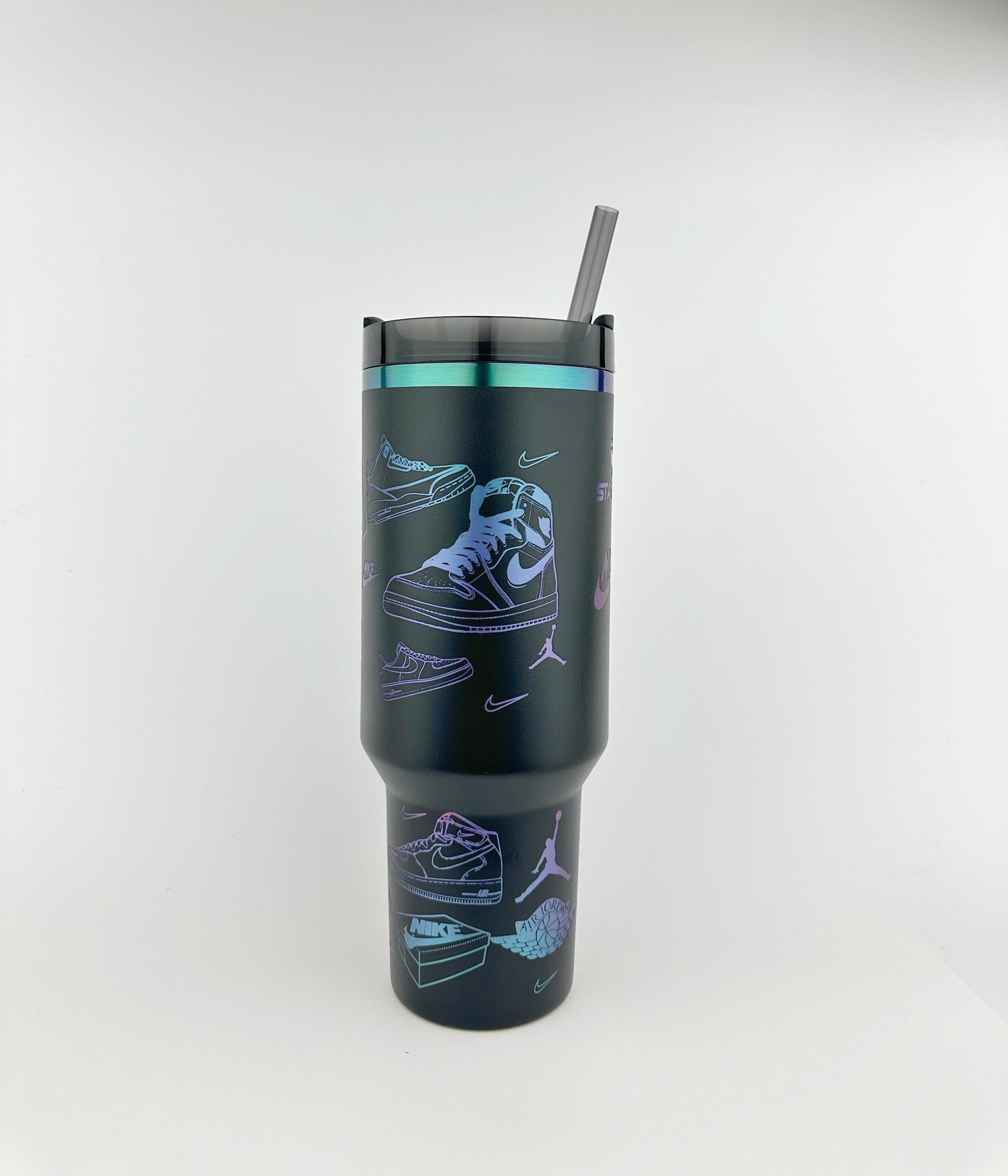 Sneakerhead Stanley Tumbler Iceflow Custom Engraved Personalized water bottle 40 oz Stanley Iceflow with flip straw engraved