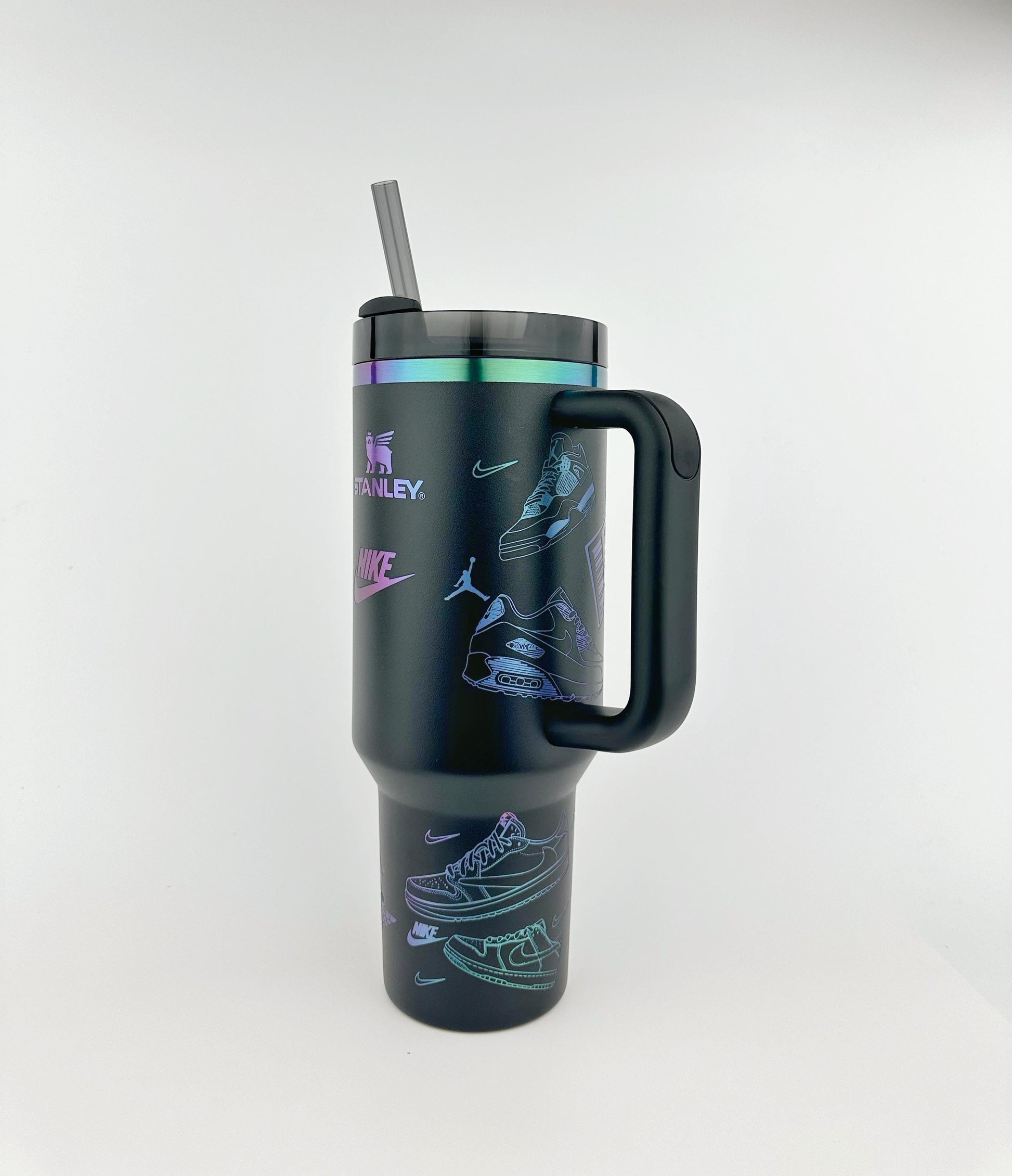 Sneakerhead Stanley Tumbler Iceflow Custom Engraved Personalized water bottle 40 oz Stanley Iceflow with flip straw engraved