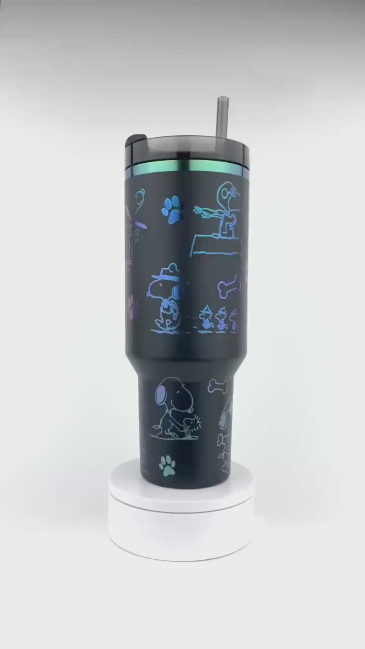 Beagle Stanley Tumbler 40 oz engraved Limited Gift Snoop Dog Cup Custom Engraved Peanuts Cup