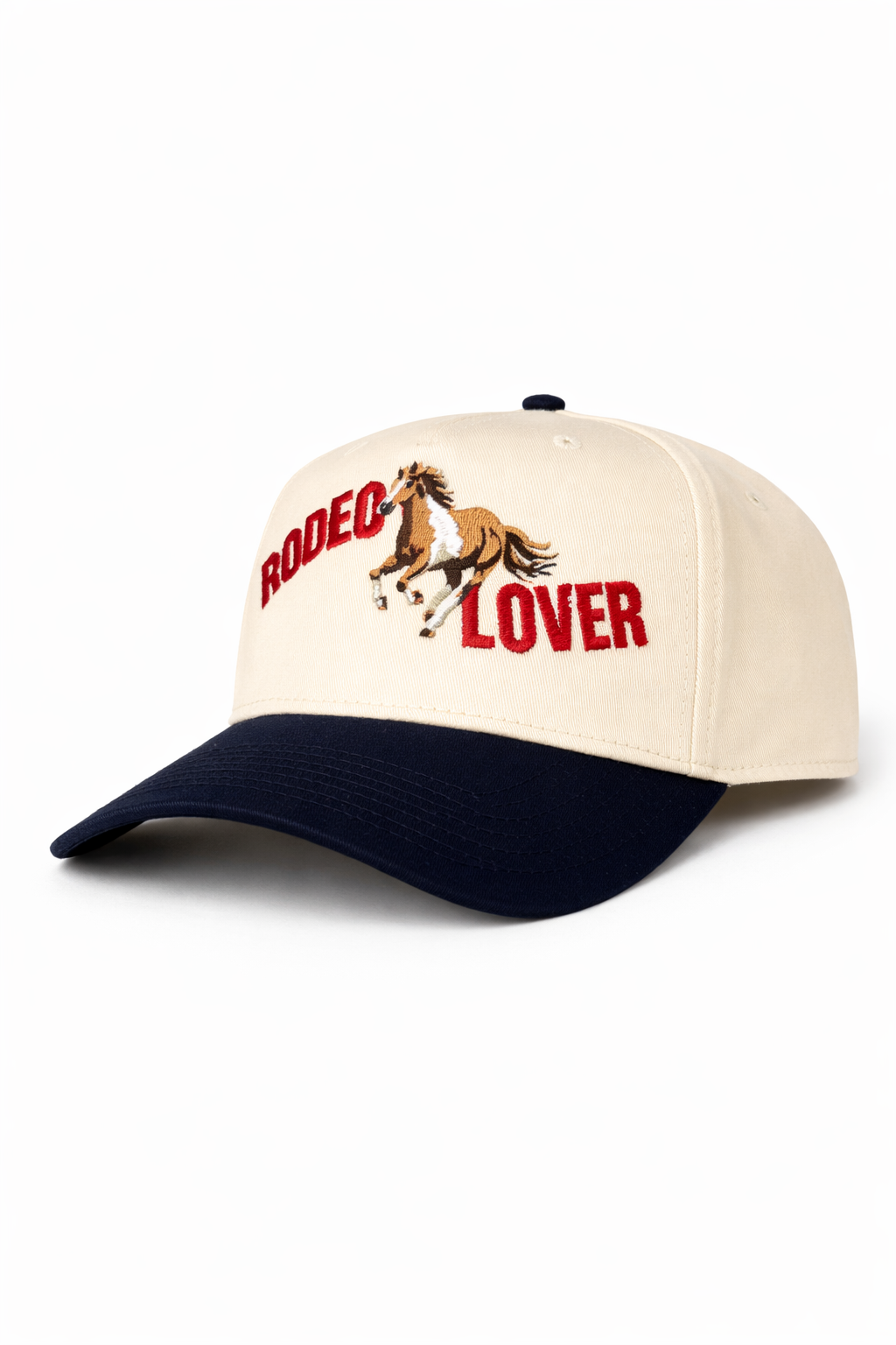 Rodeo Lover Embroidered Hat – Western Horse Trucker Cap, Two-Tone Vintage Rodeo Hat
