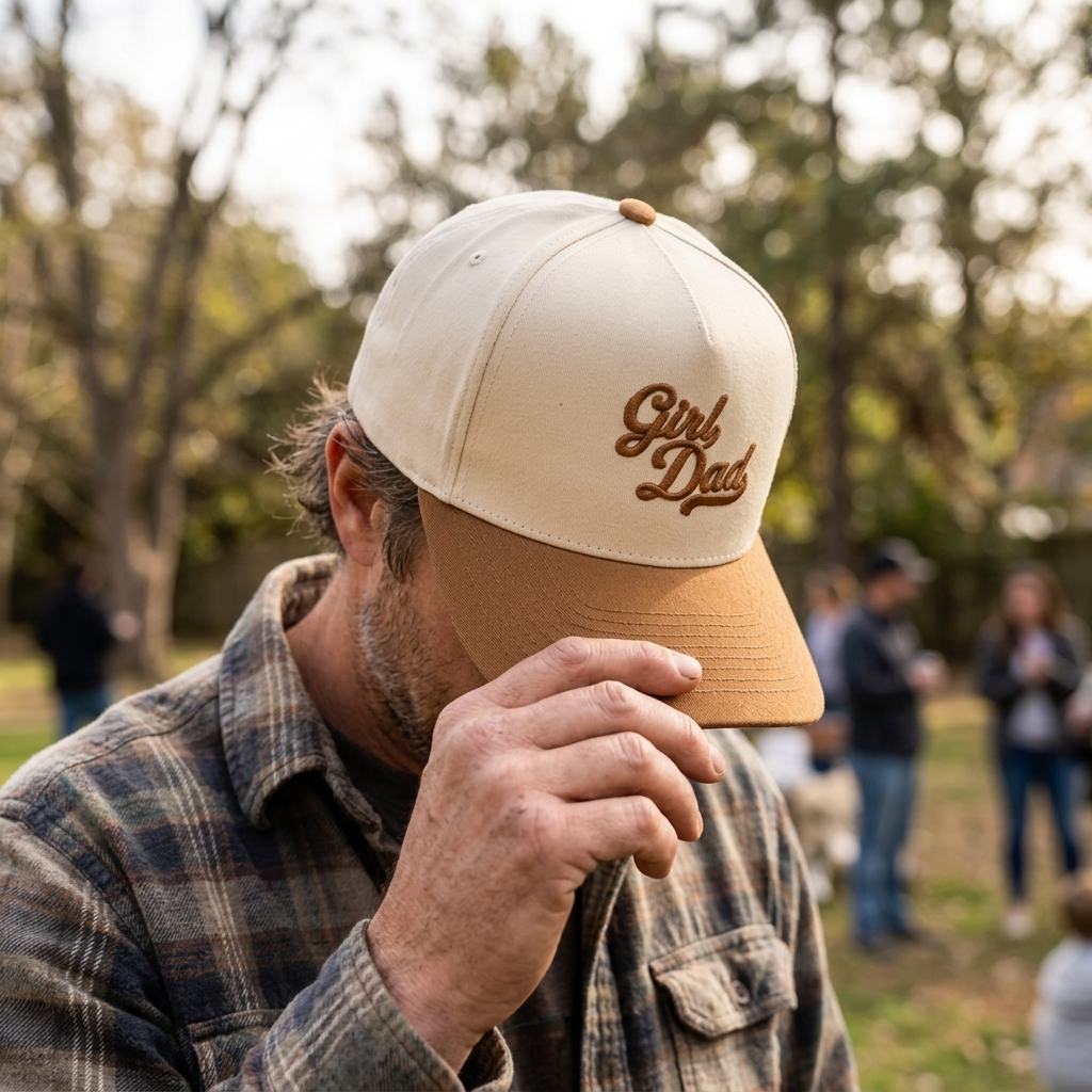 Girl Dad Hat | Embroidered Snapback | Retro Script Baseball Cap | Gift for Girl Dad