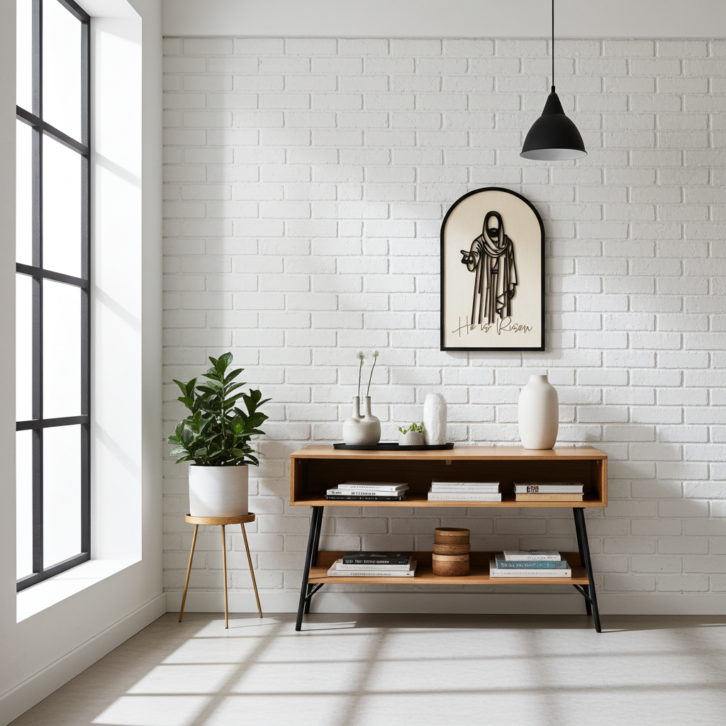 He is Risen Jesus Cutout | Christian Wall Art | Handmade Basswood Religious Home Décor