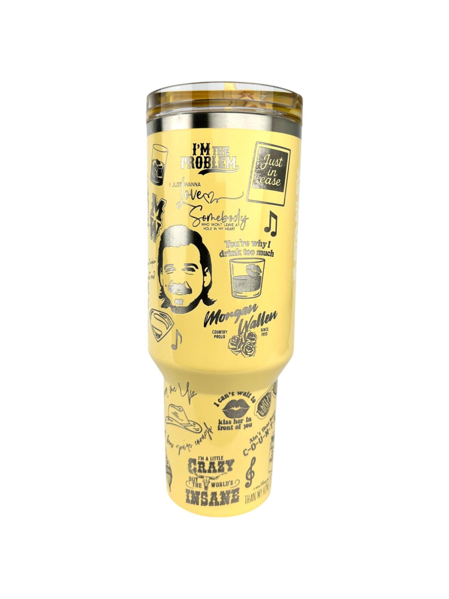 Custom Morgan Wallen Houston Setlist Stanley Tumbler – 40oz Engraved Cup | MTEngravings