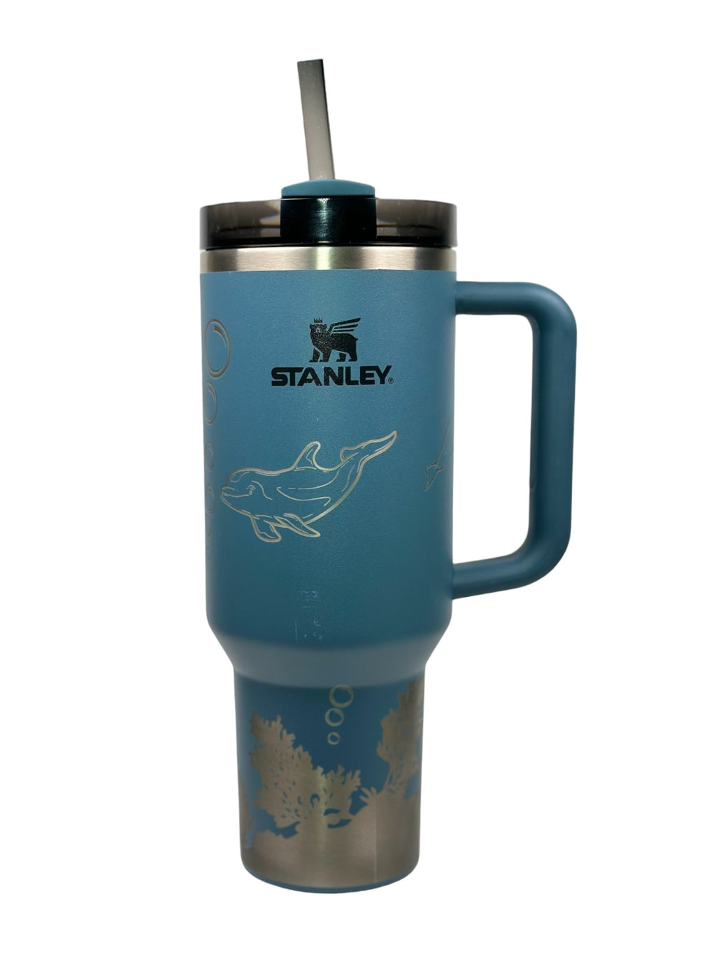 Custom Engraved Dolphin Stanley Wrap Stanley Tumbler 40 oz engraved Ocean Sea Creature