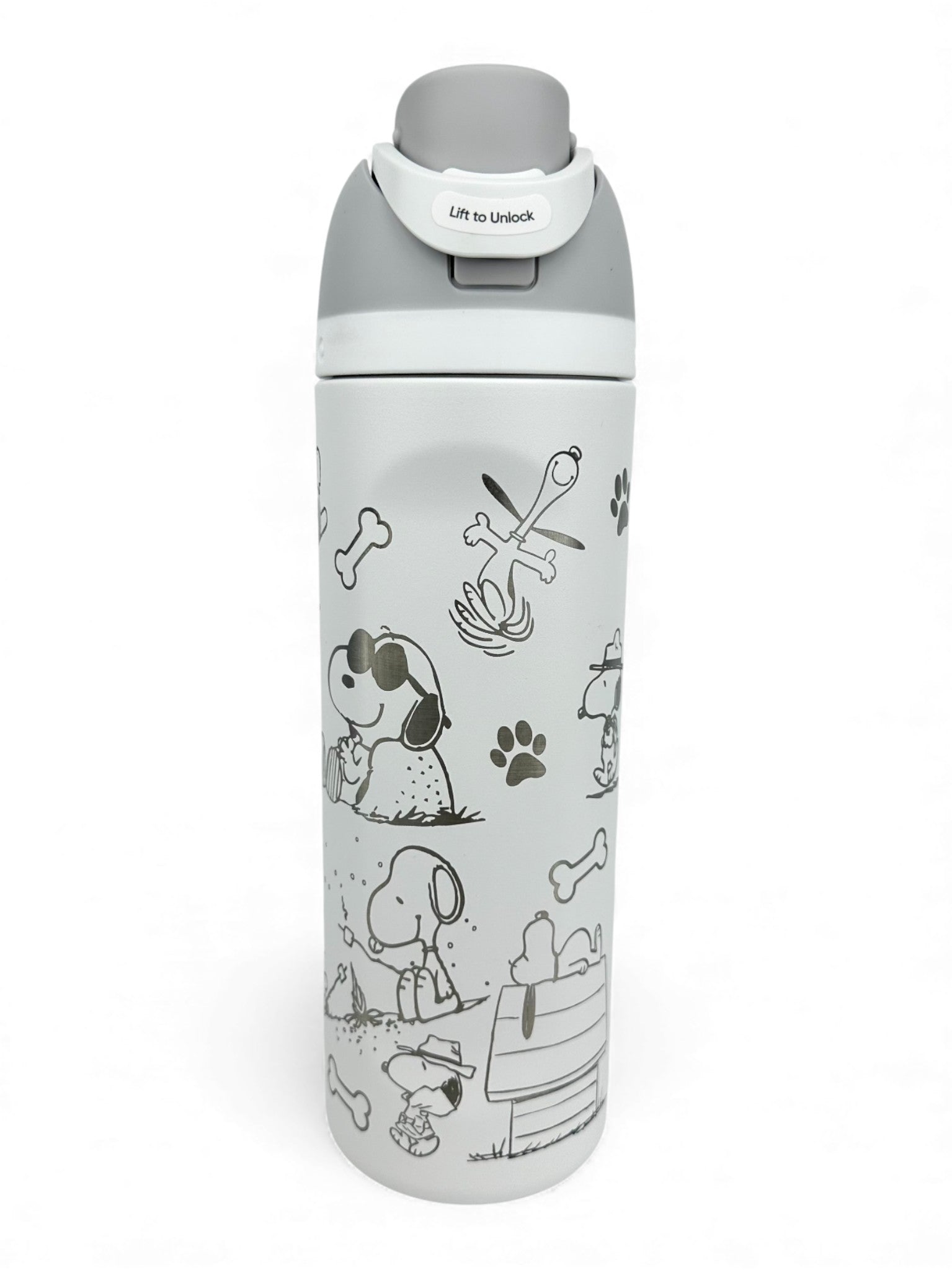 Custom Cartoon Dog Engraved Owala – Personalized Engraved Bottle