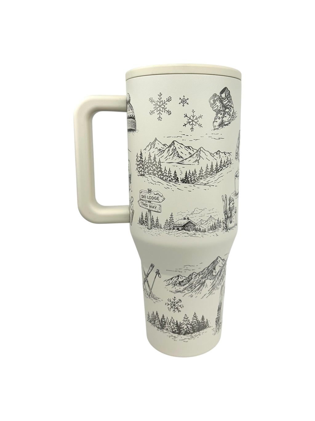 Retro Ski Engraved HydroJug® | Vintage Ski Lodge Winter Tumbler | 40oz or 32oz