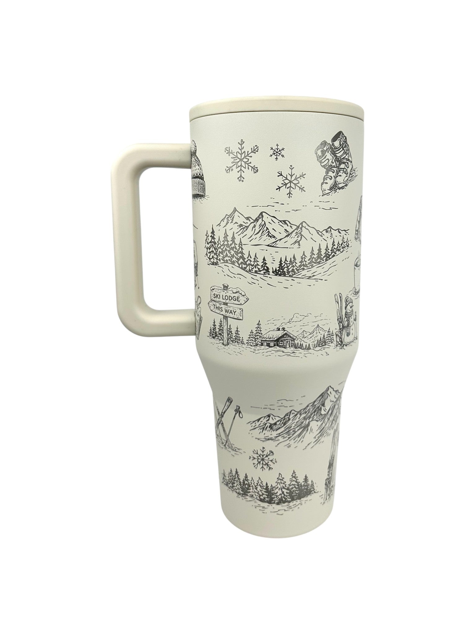 Retro Ski Engraved HydroJug® | Vintage Ski Lodge Winter Tumbler | 40oz or 32oz