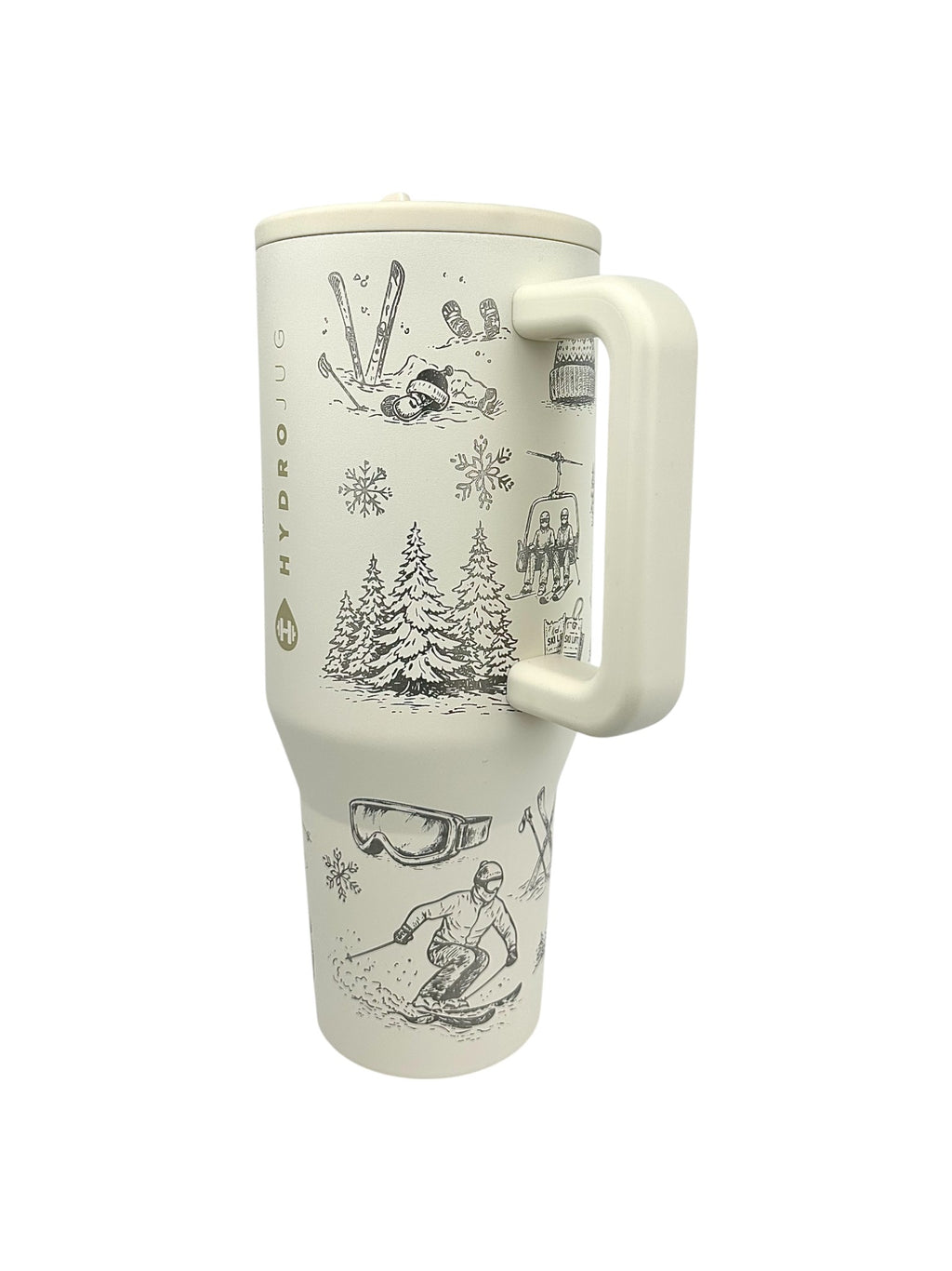 Retro Ski Engraved HydroJug® | Vintage Ski Lodge Winter Tumbler | 40oz or 32oz