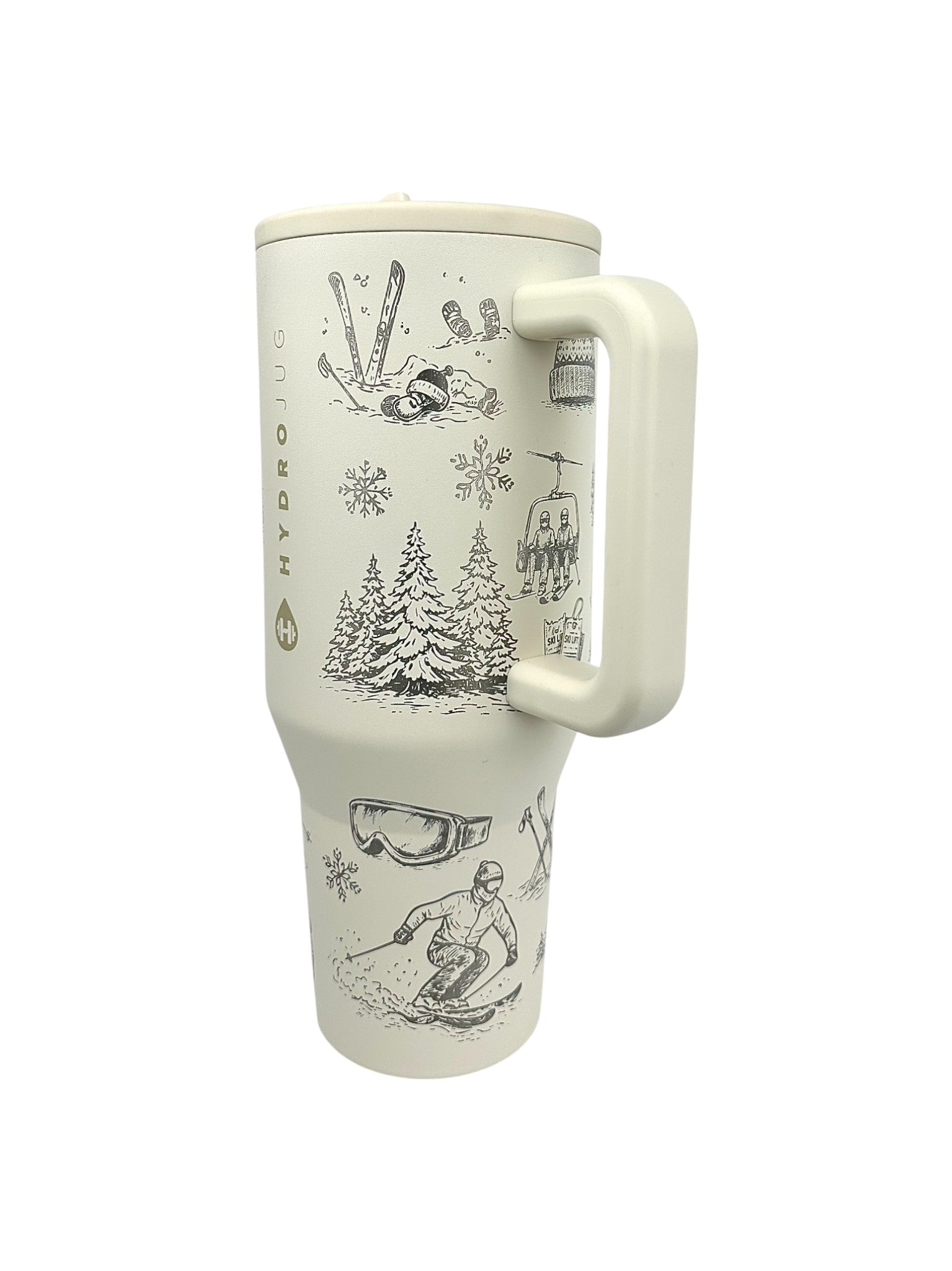Retro Ski Engraved HydroJug® | Vintage Ski Lodge Winter Tumbler | 40oz or 32oz