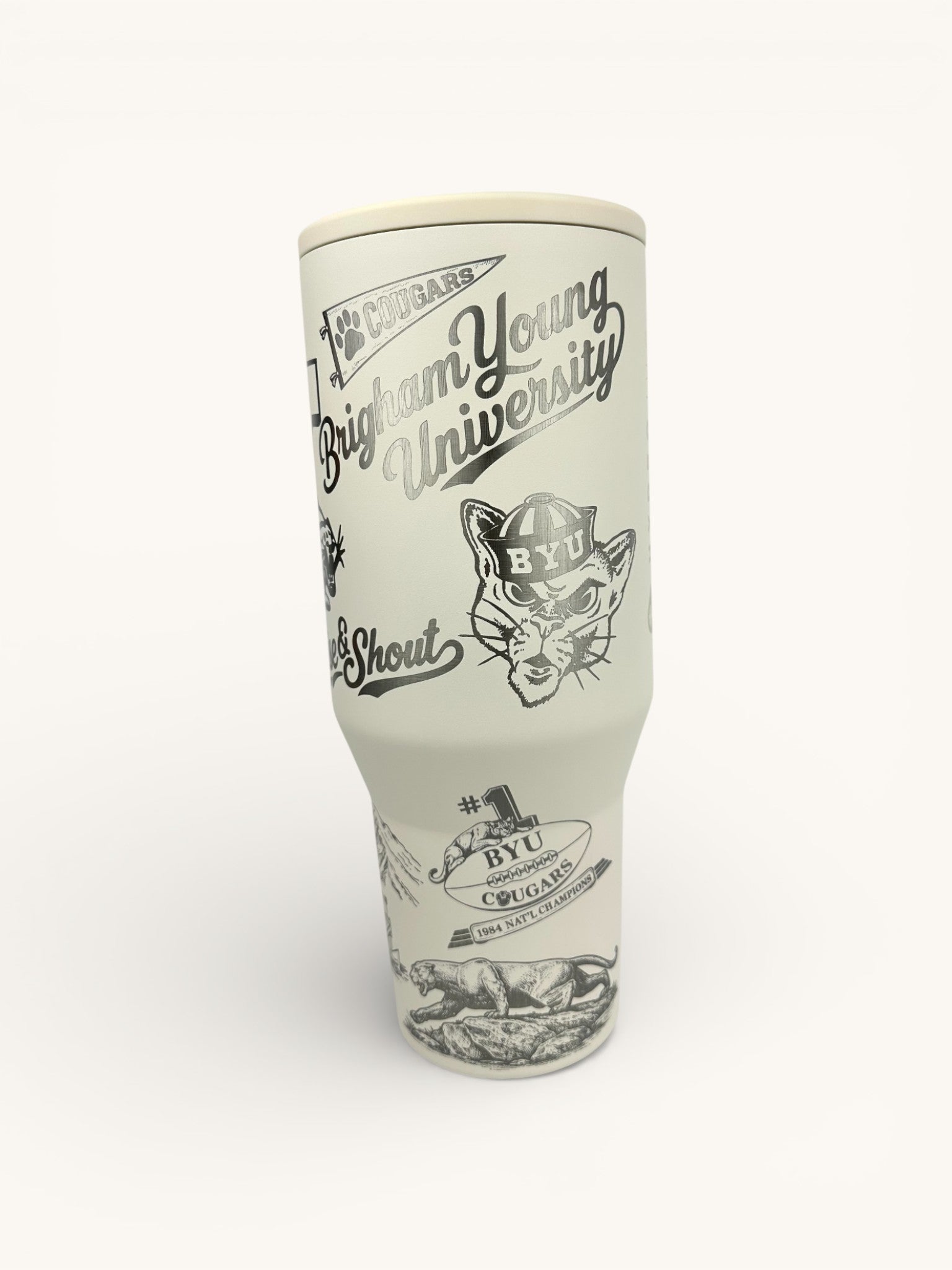 BYU Retro Engraved Hydrojug | Vintage Brigham Young University Cougar Tumbler | Custom Laser Engraved College Cup