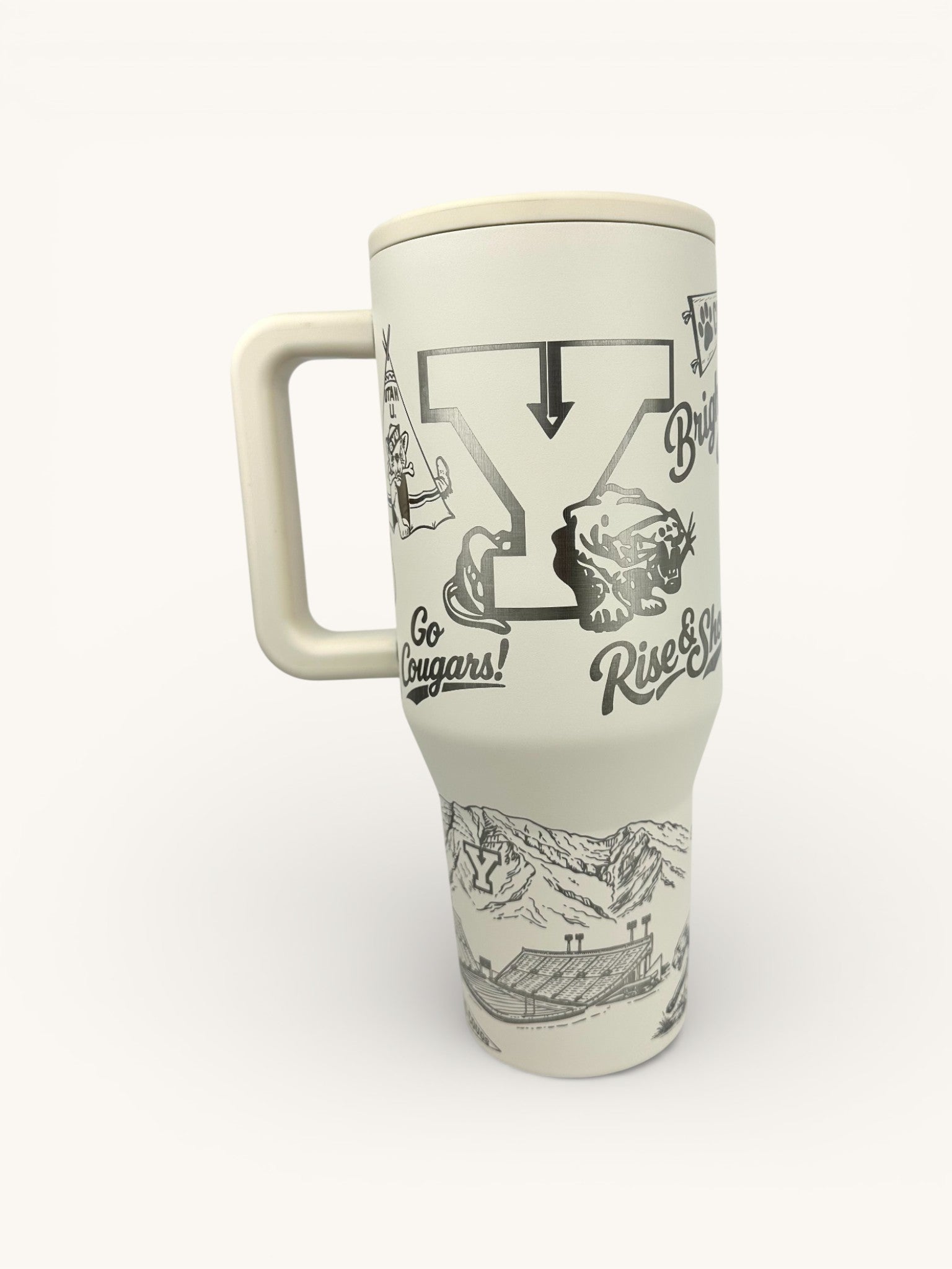 BYU Retro Engraved Hydrojug | Vintage Brigham Young University Cougar Tumbler | Custom Laser Engraved College Cup