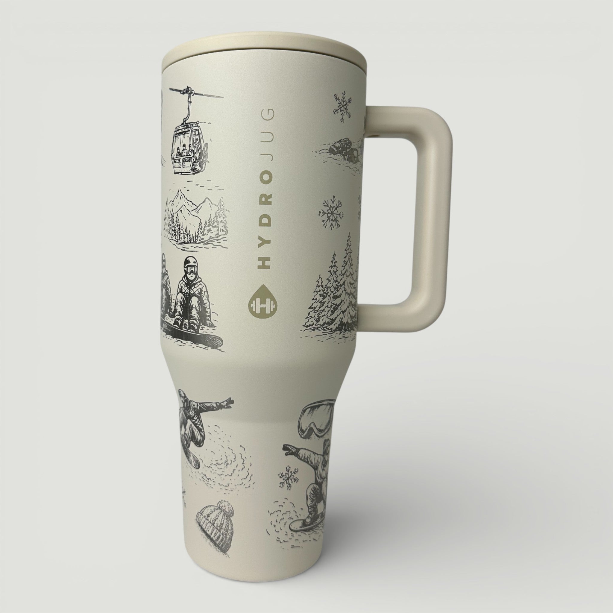 Retro Snowboarder Engraved HydroJug® | Vintage Snowboarder Lodge Winter Tumbler | 40oz or 32oz