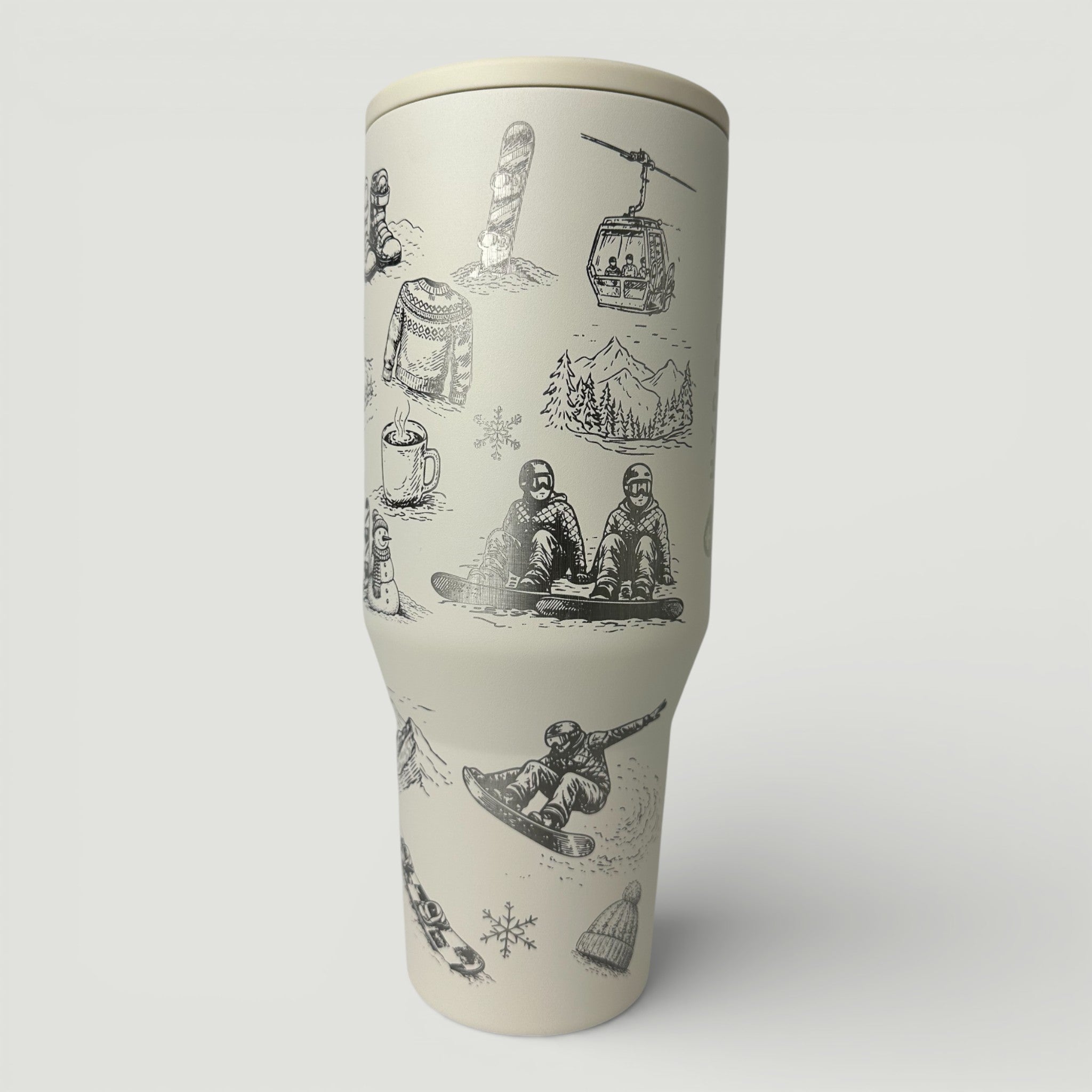 Retro Snowboarder Engraved HydroJug® | Vintage Snowboarder Lodge Winter Tumbler | 40oz or 32oz