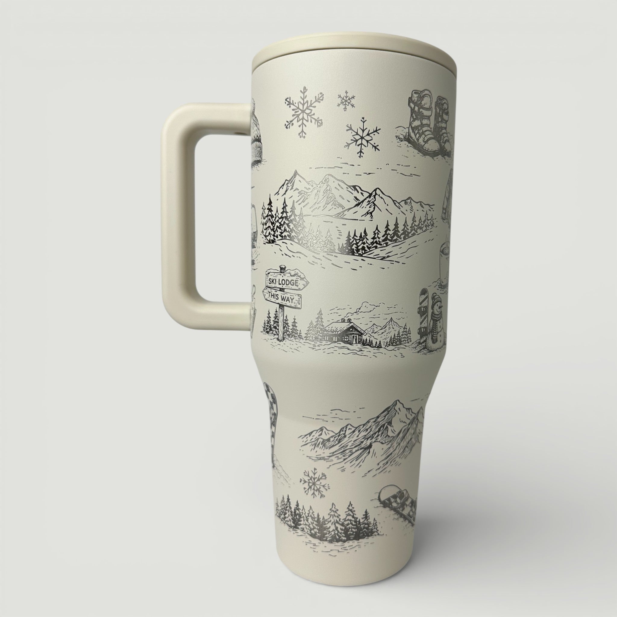 Retro Snowboarder Engraved HydroJug® | Vintage Snowboarder Lodge Winter Tumbler | 40oz or 32oz