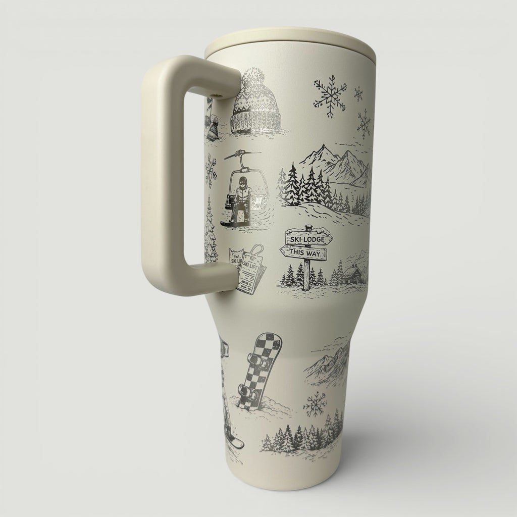 Retro Snowboarder Engraved HydroJug® | Vintage Snowboarder Lodge Winter Tumbler | 40oz or 32oz