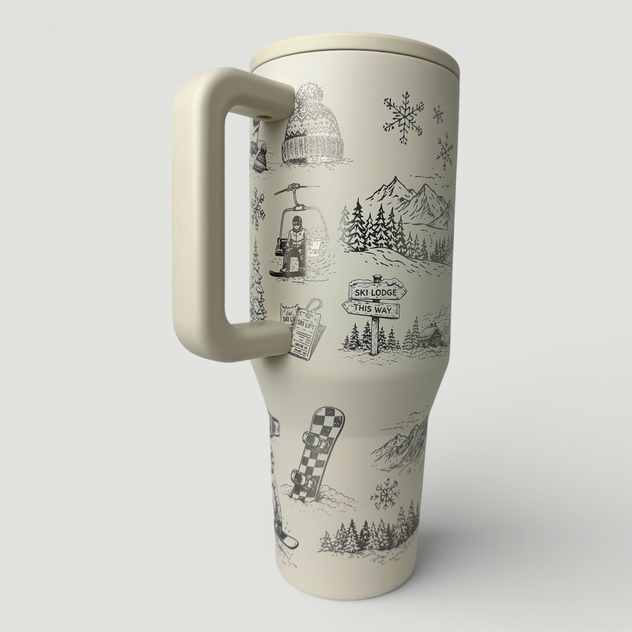 Retro Snowboarder Engraved HydroJug® | Vintage Snowboarder Lodge Winter Tumbler | 40oz or 32oz