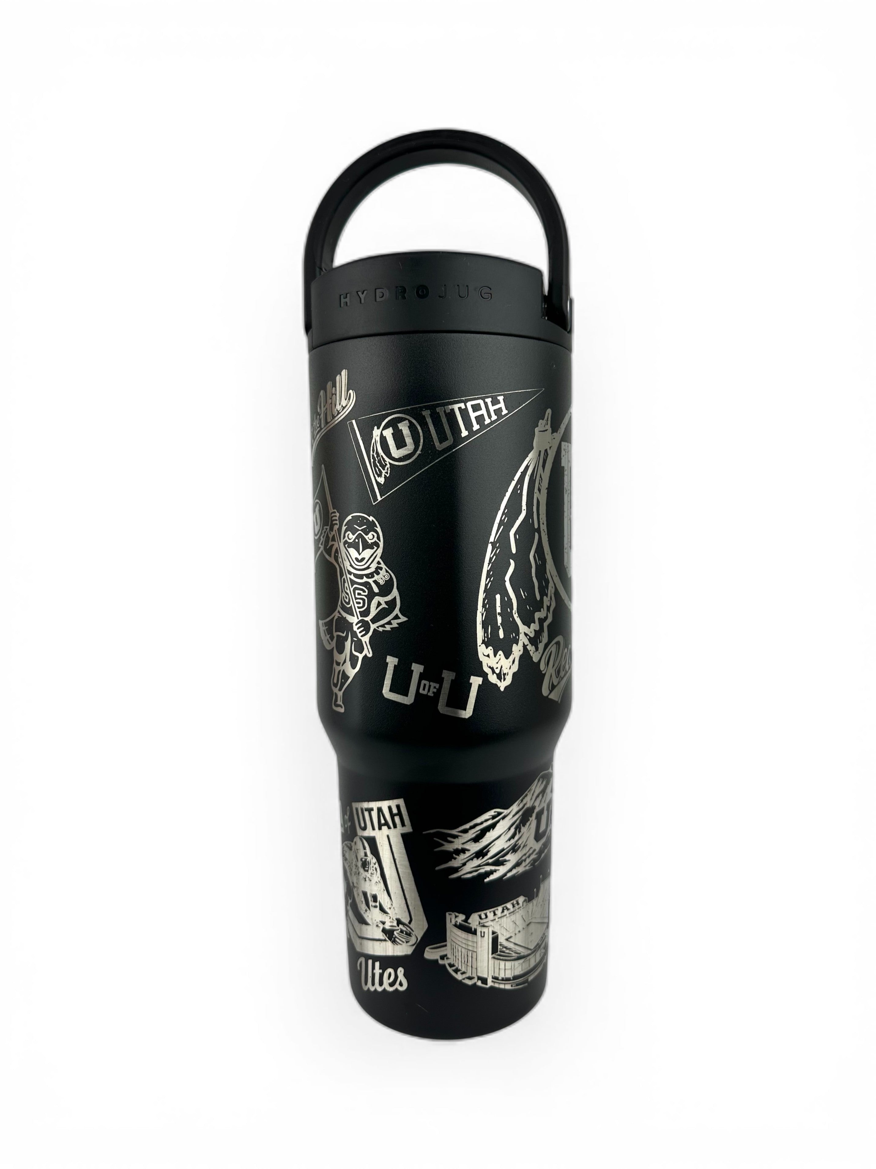 Retro Utah Utes Engraved HydroJug Sport | 32oz Custom Laser Engraved Tumbler
