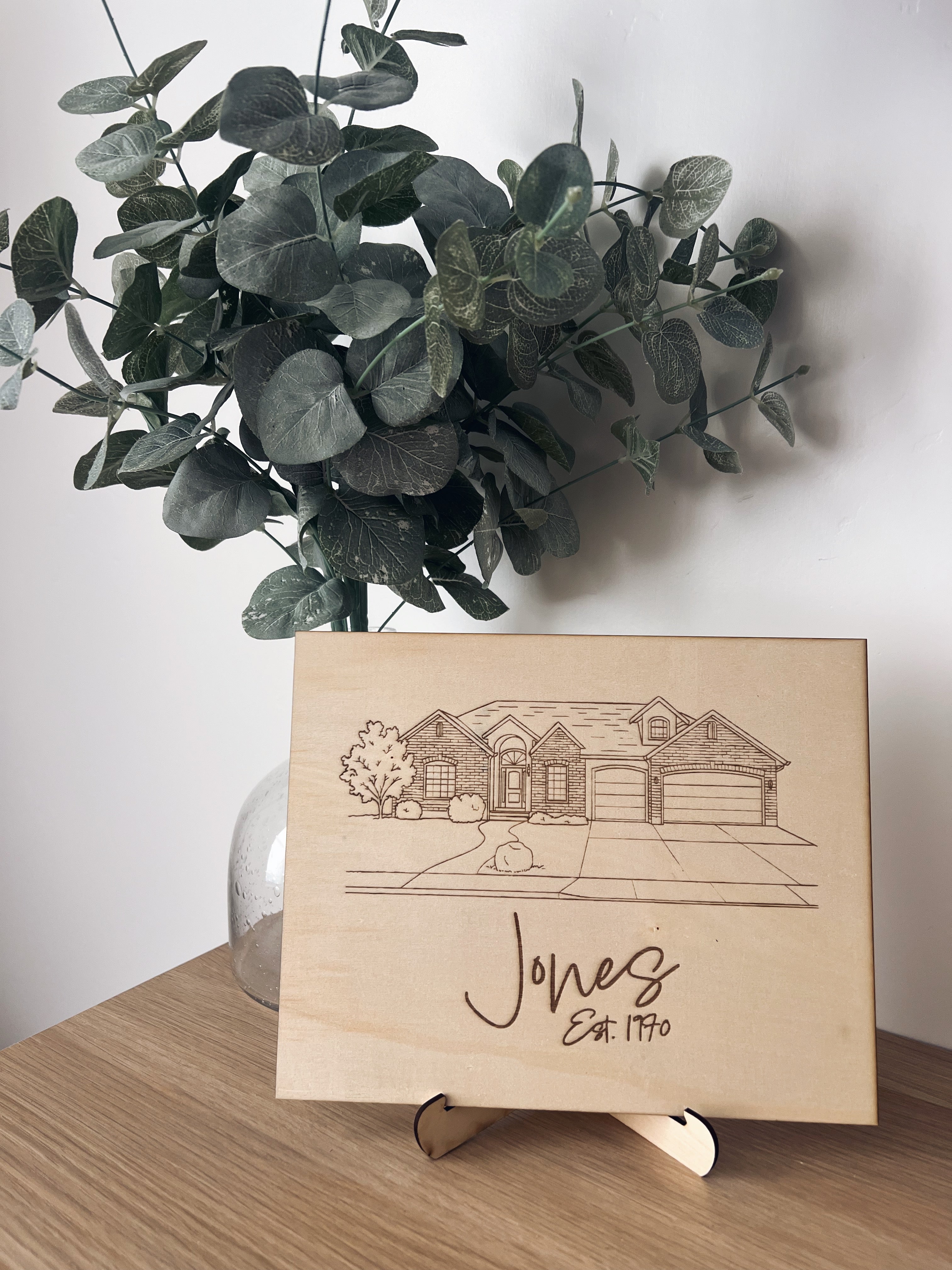 First Home Gift Sign Engraved Custom House Decor House Warming Gift for Relators Hand Drawn House New Home Buyer Grandparents House Gift