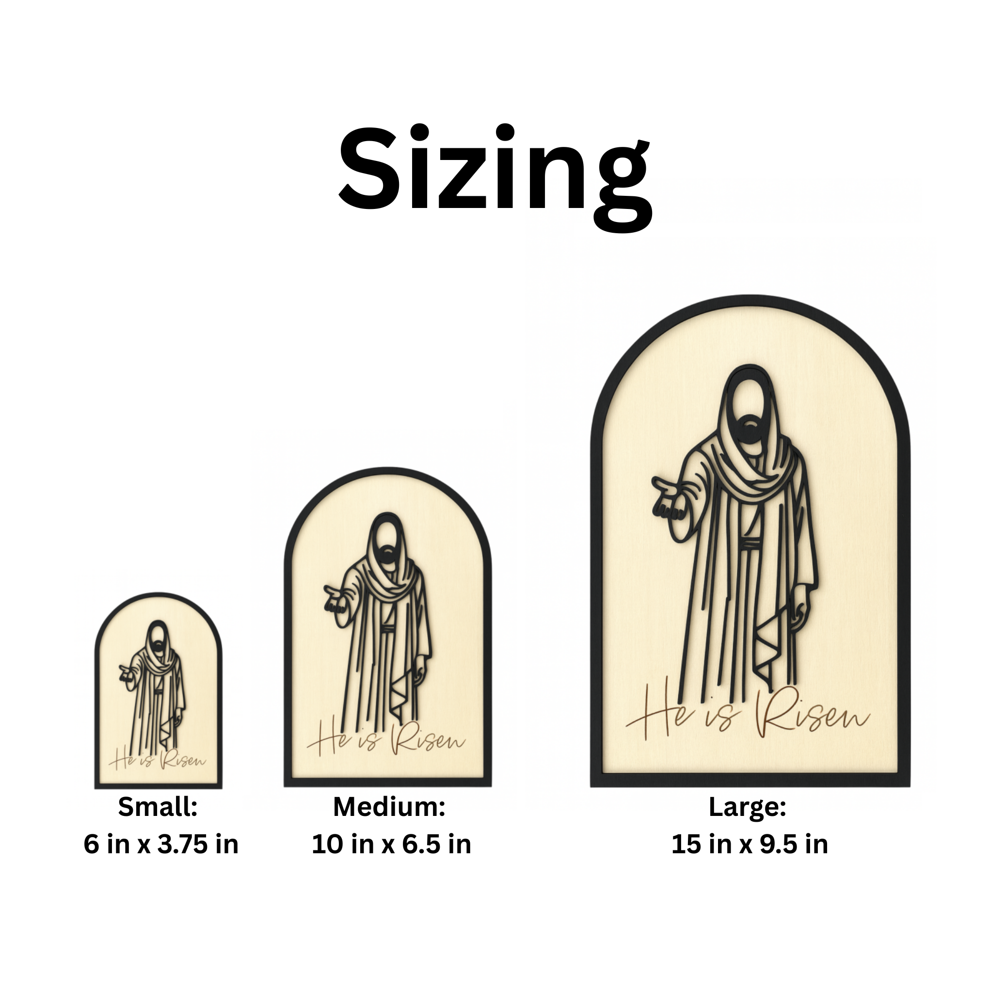 He is Risen Jesus Cutout | Christian Wall Art | Handmade Basswood Religious Home Décor