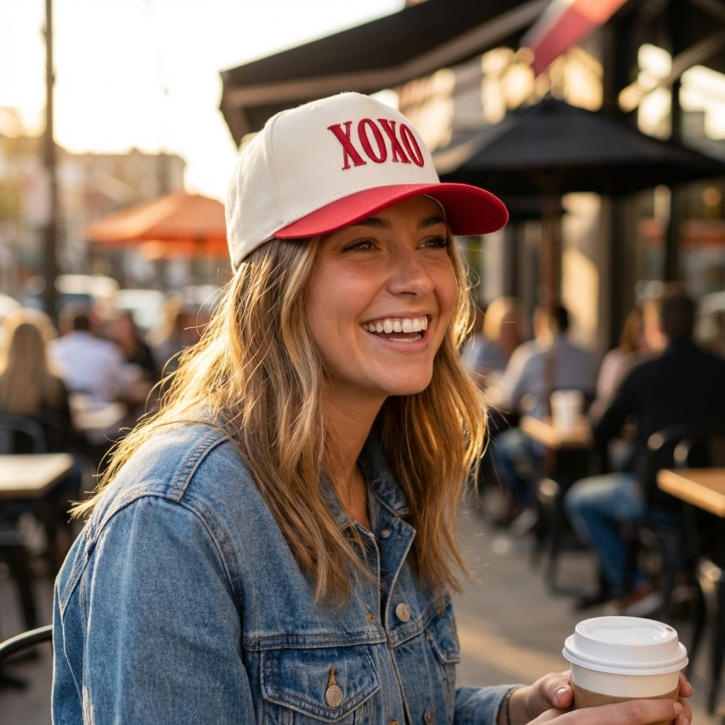 XOXO Puff Embroidered Hat – Vintage Two-Tone Baseball Cap
