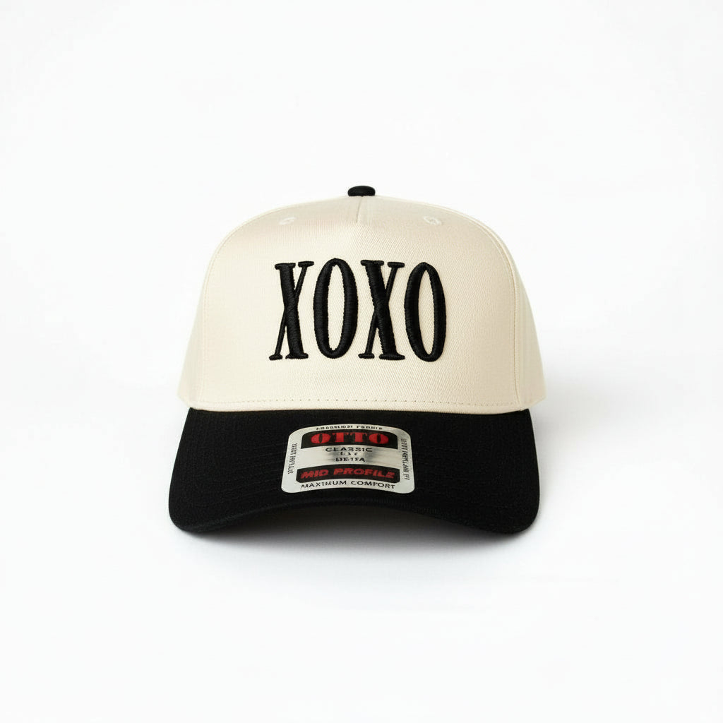 XOXO Puff Embroidered Hat – Vintage Two-Tone Baseball Cap