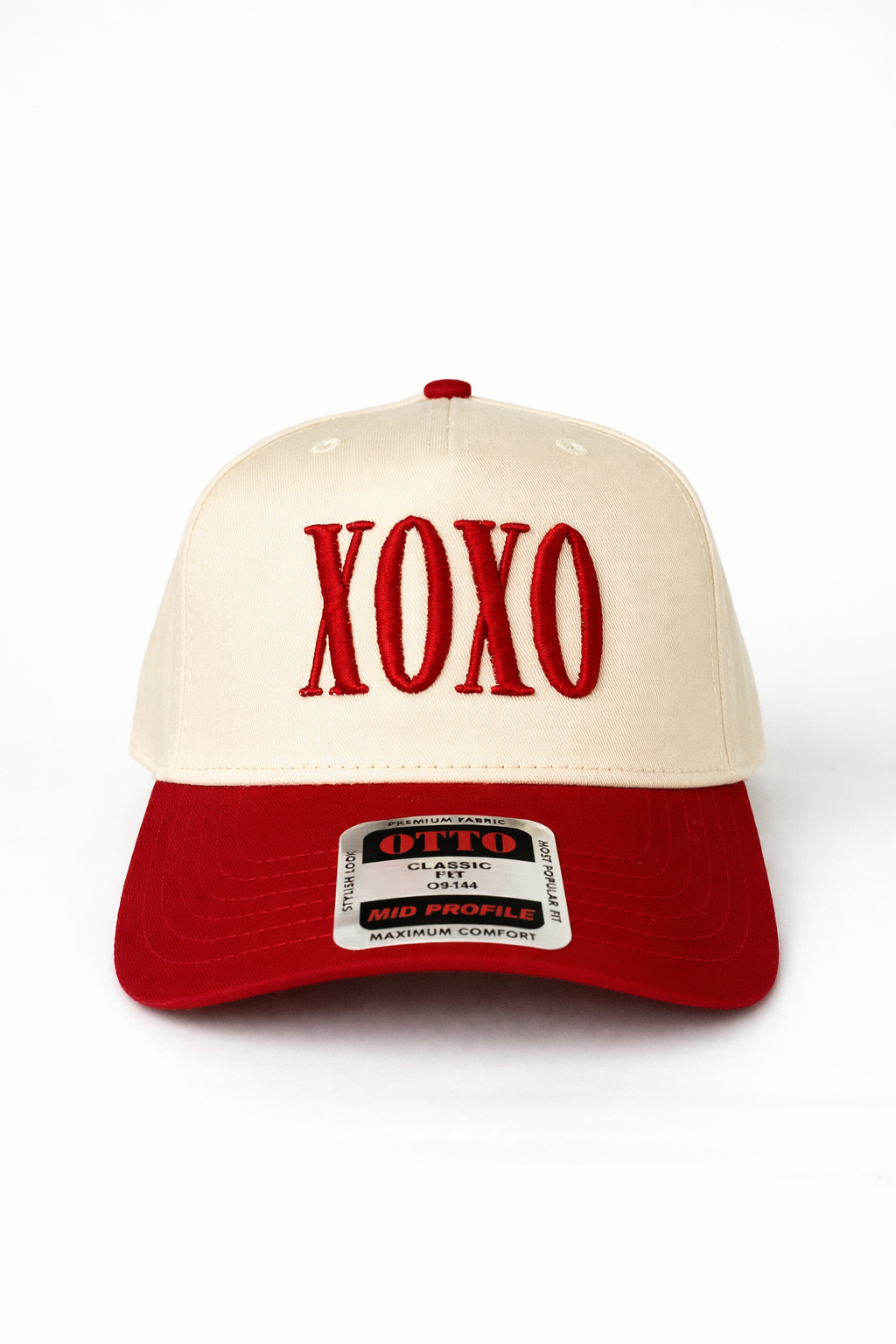 XOXO Puff Embroidered Hat – Vintage Two-Tone Baseball Cap
