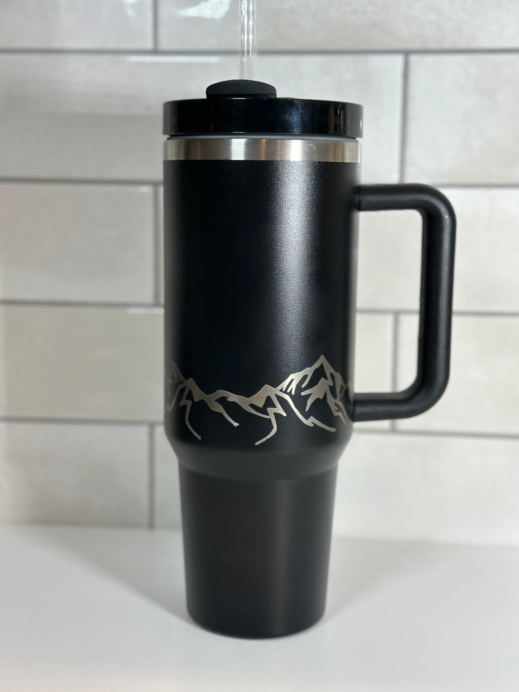 40oz BYU Mountain Tumbler Engraved Custom