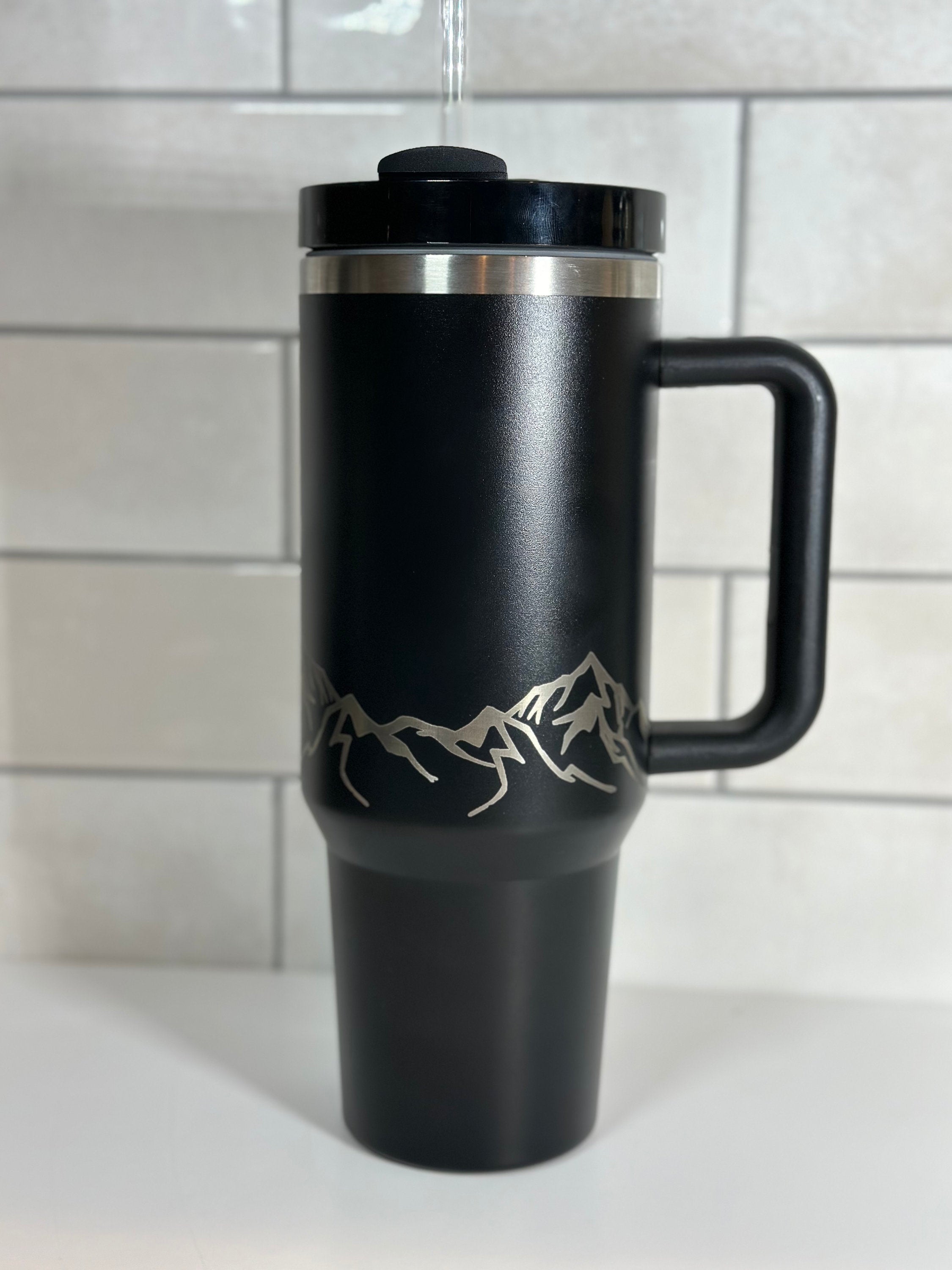 40oz BYU Mountain Tumbler Engraved Custom