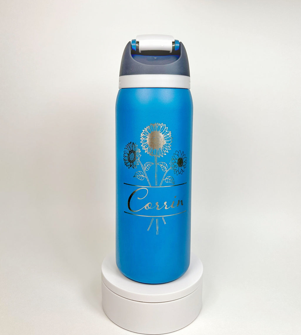 Owala Engravings Sunflower Custom Engraved Candy Coated Water Bottle