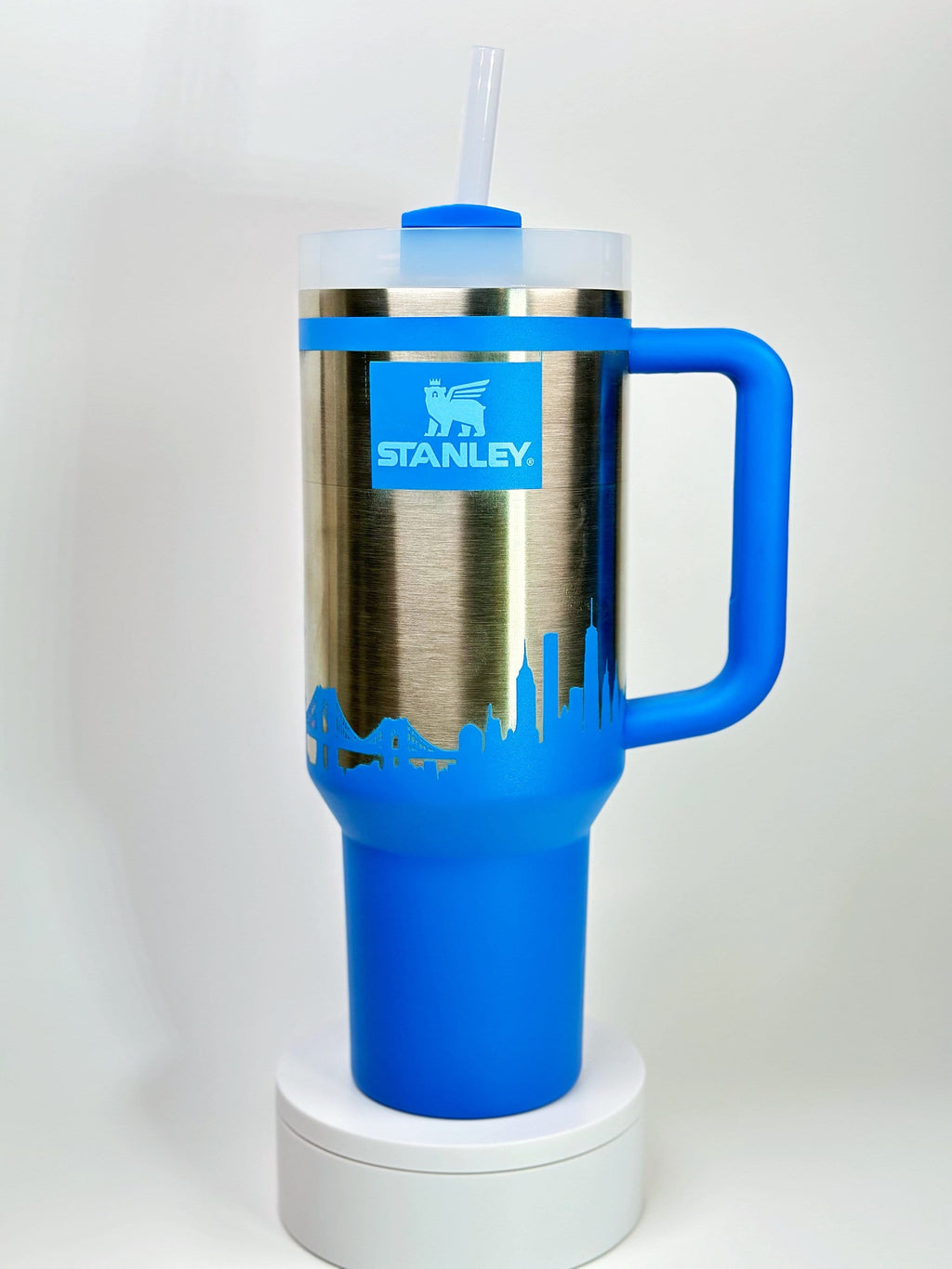 40 oz Stanley Tumbler Custom Engraved City Skyline