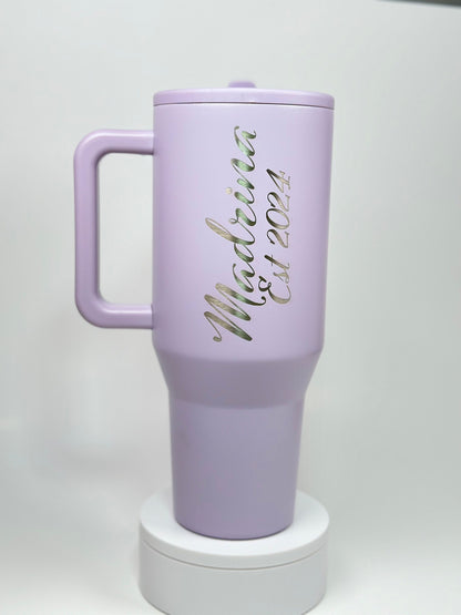 Hydrojug 40 oz traveler custom engraved tumbler doesn't leak gym tumbler gift idea personalized.