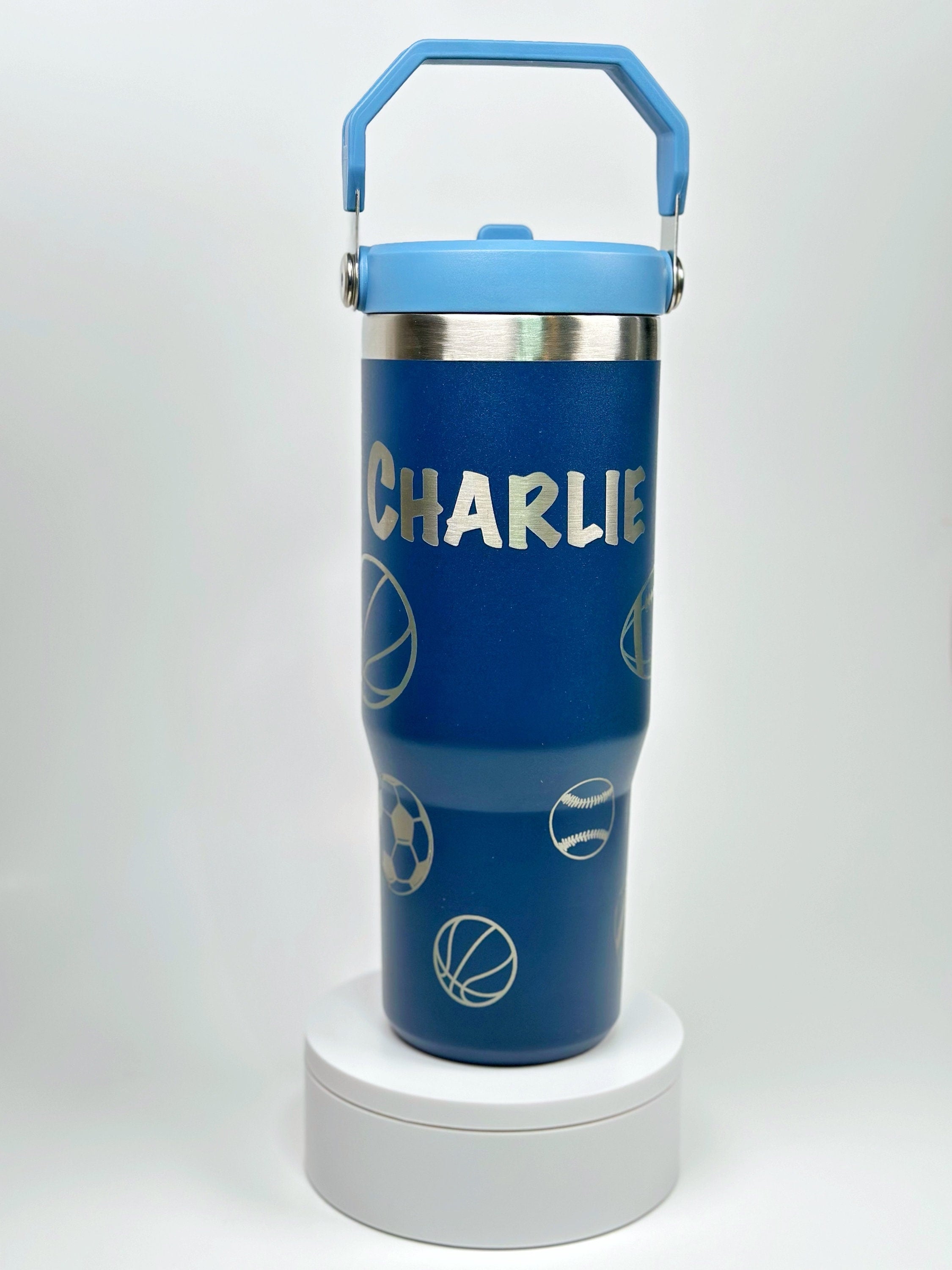 Sports Custom Engraved Stanley 30 Oz. IceFlow Tumbler with Flip Straw Personalized Tumbler Personalized water bottle Laser Engraved