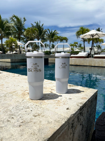 Travel Tumbler 30 oz Vacation Cup Personalized With Straw Custom Engraved Tumbler For Family Trip Honeymoon Anniversary Birthday