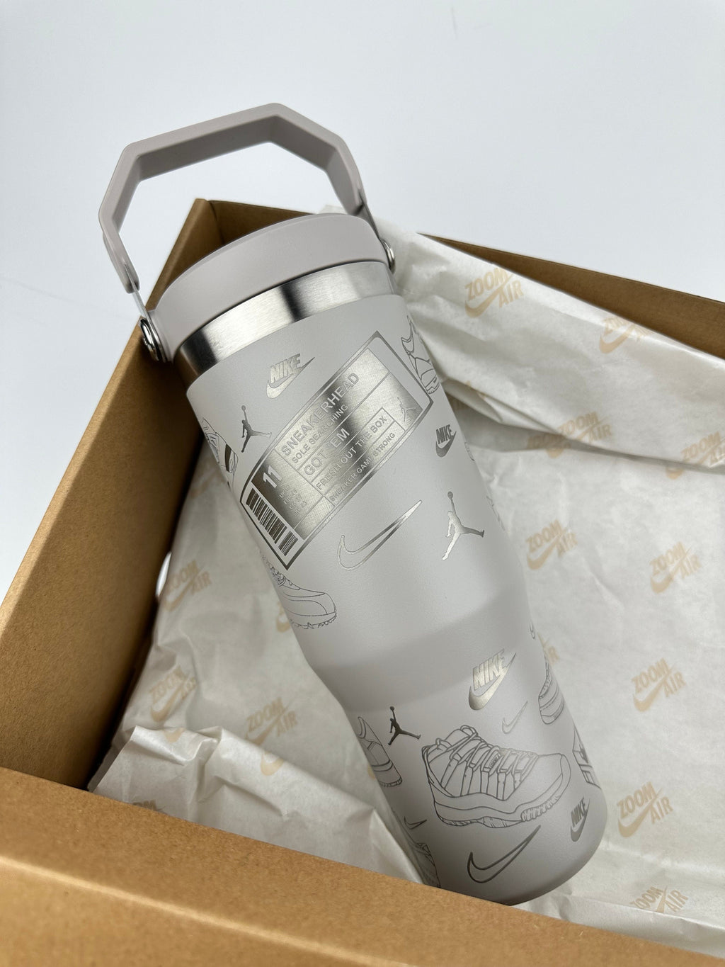 Sneakerhead Stanley Tumbler Iceflow Custom Engraved Personalized water bottle 30 oz or 20 oz Stanley Iceflow with flip straw engraved