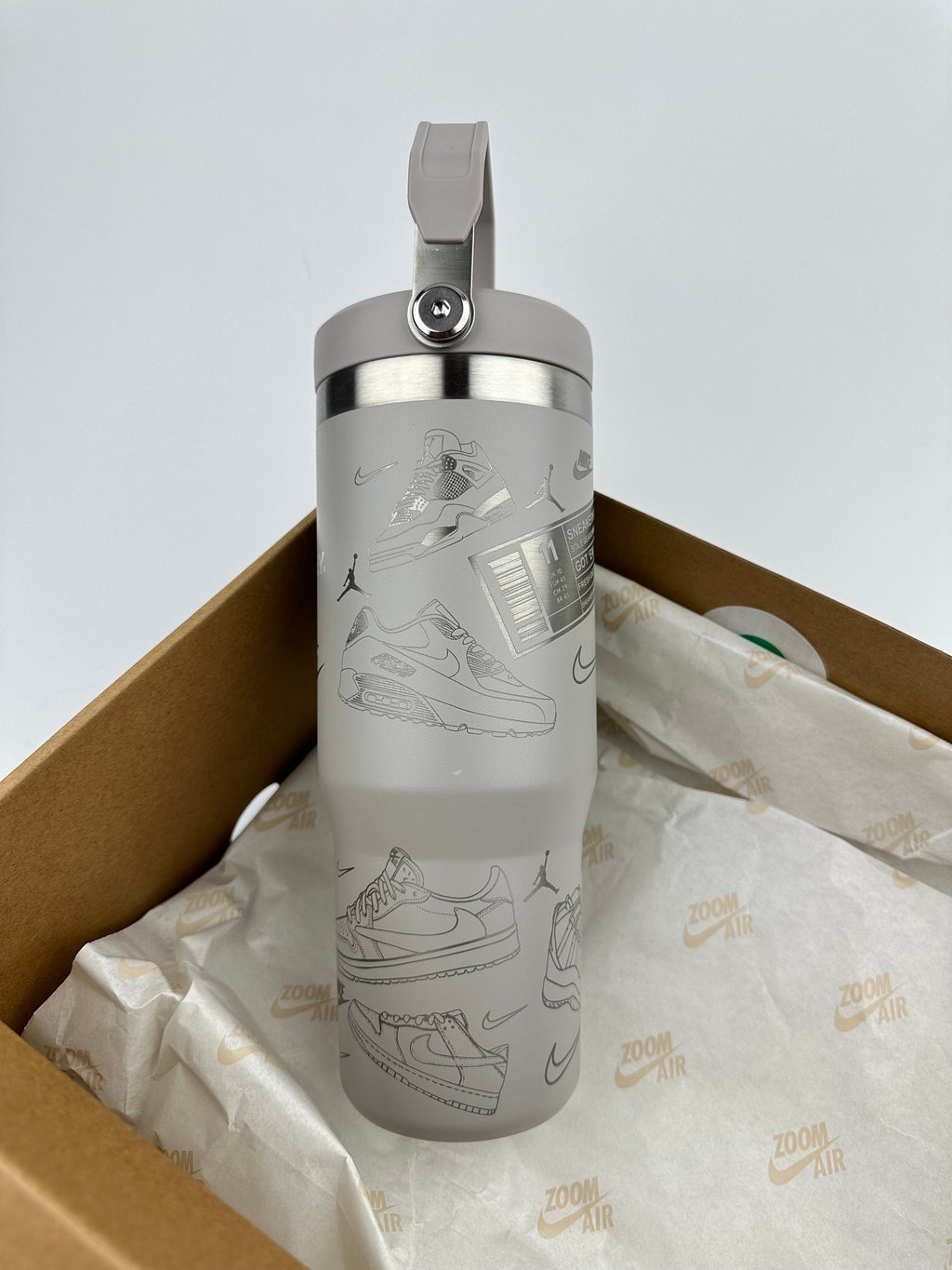 Sneakerhead Stanley Tumbler Iceflow Custom Engraved Personalized water bottle 30 oz or 20 oz Stanley Iceflow with flip straw engraved