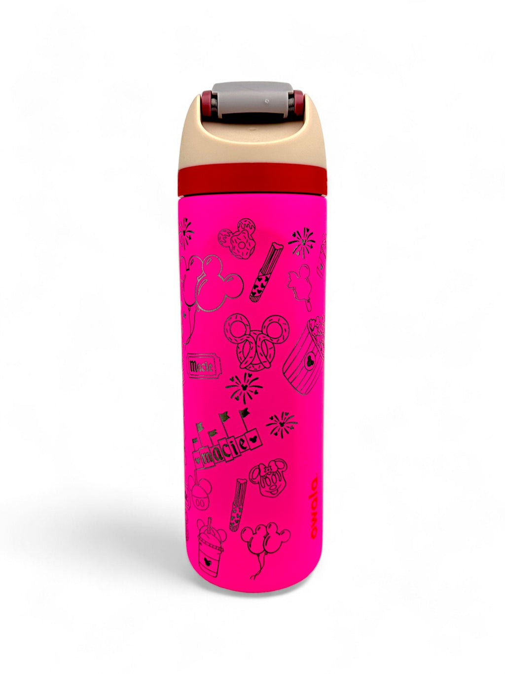 Disney Food Owala Engravings Disney Custom Engraved Water Bottle Love Disney Gift Idea For food Lovers Leak Proof Tumbler Engraved Gift