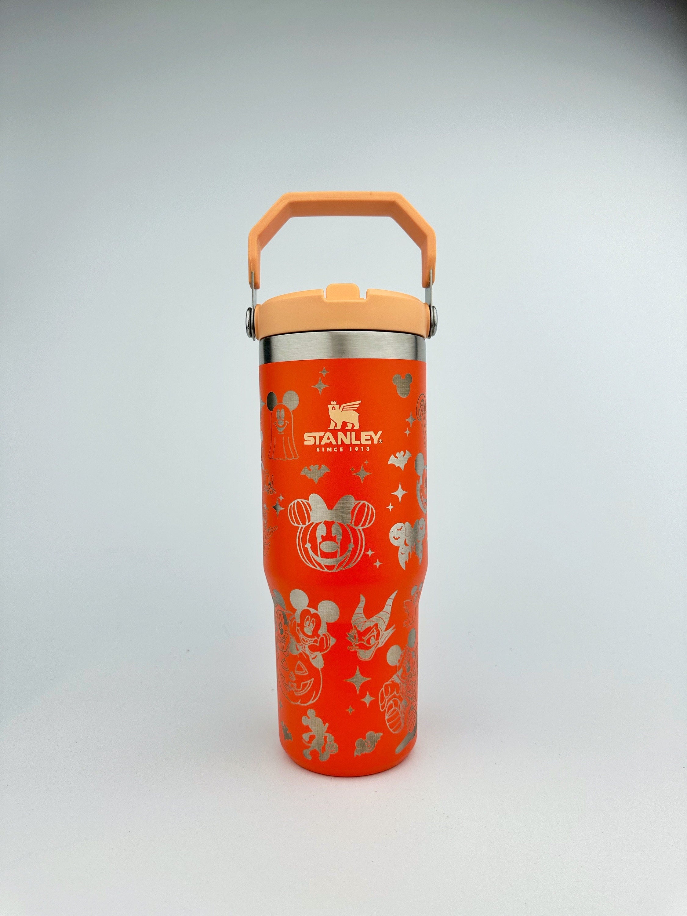 Disney Halloween Stanley Tumbler Iceflow Custom Engraved Personalized water bottle 30 oz and 20 oz Stanley Iceflow with flip straw engraved