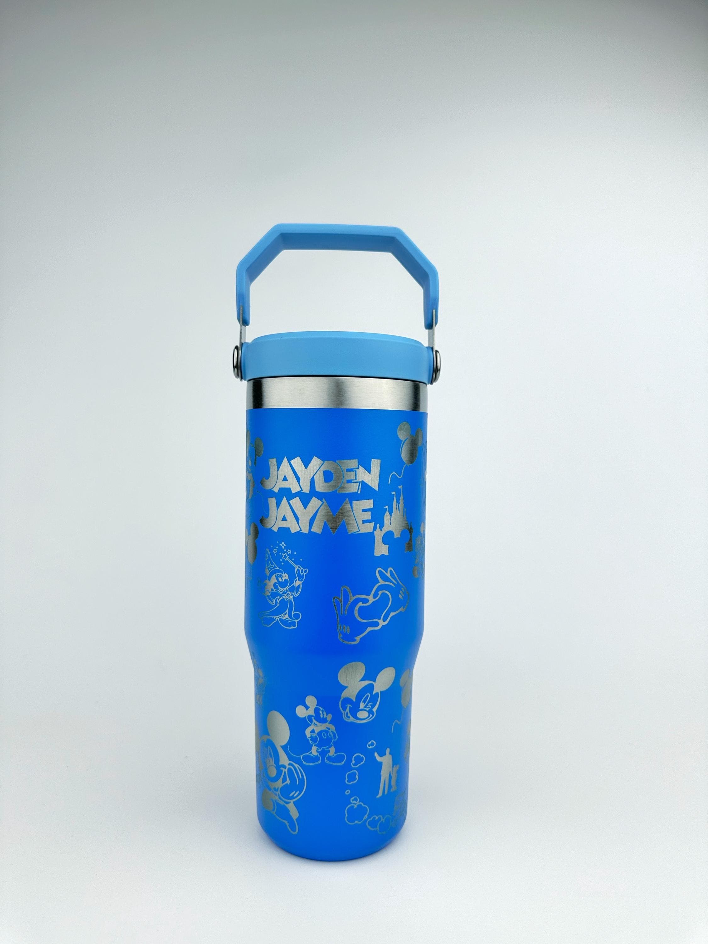 Mickey Mouse Stanley Tumbler Iceflow Custom Engraved Personalized water bottle 30 oz and 20 oz Stanley Iceflow with flip straw engraved