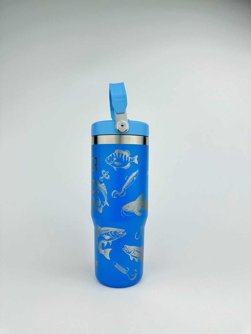 Fishing Custom Engraved Fish Stanley 30 Oz. IceFlow Tumbler with Flip Straw Personalized Tumbler Laser Engraved Fisherman cup