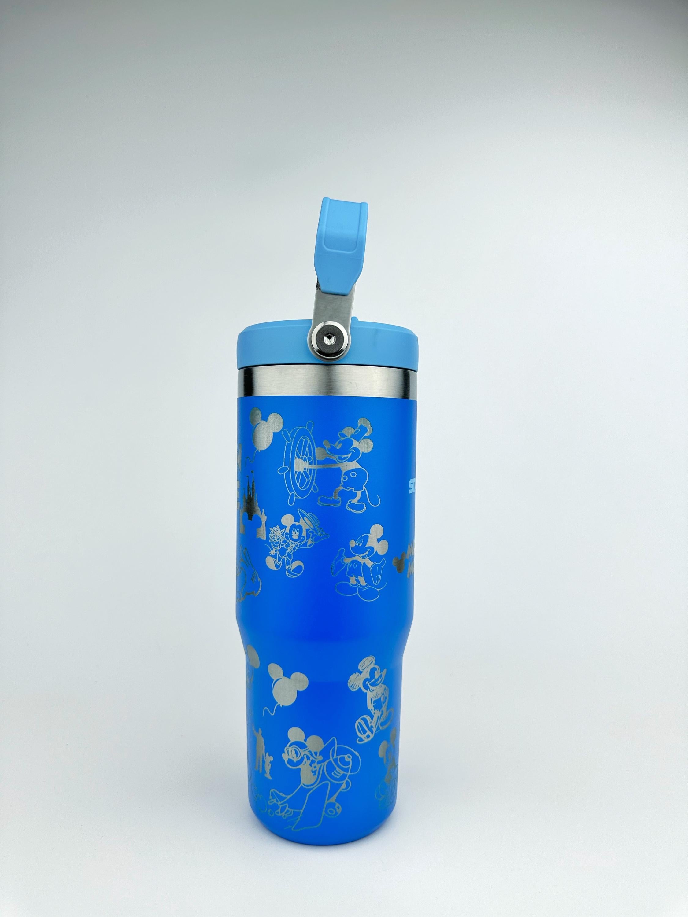 Mickey Mouse Stanley Tumbler Iceflow Custom Engraved Personalized water bottle 30 oz and 20 oz Stanley Iceflow with flip straw engraved
