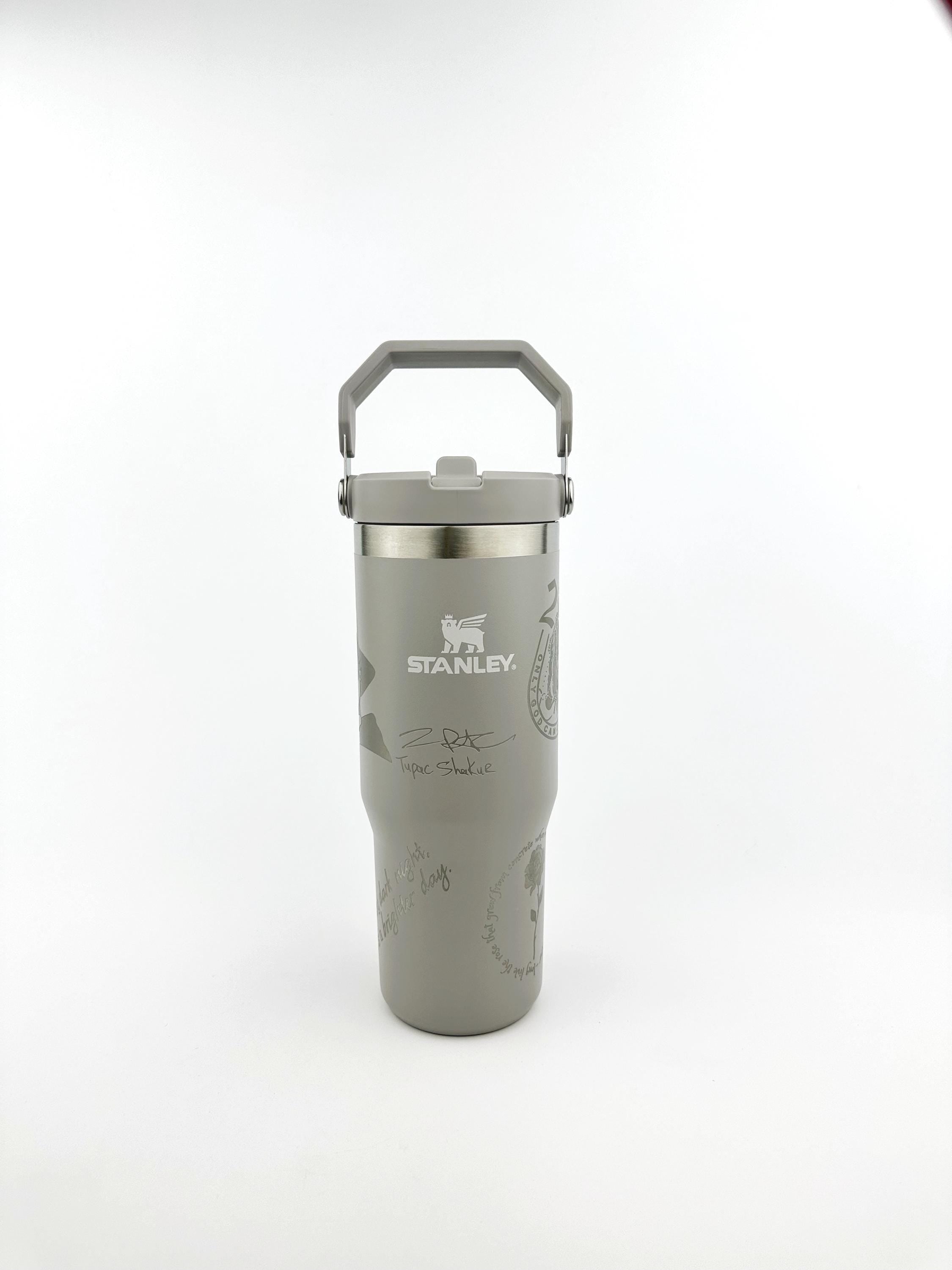 Tupac Lover Stanley Tumbler Iceflow Custom Engraved Personalized water bottle 30 oz or 20 oz Stanley Iceflow with flip straw engraved Rapper