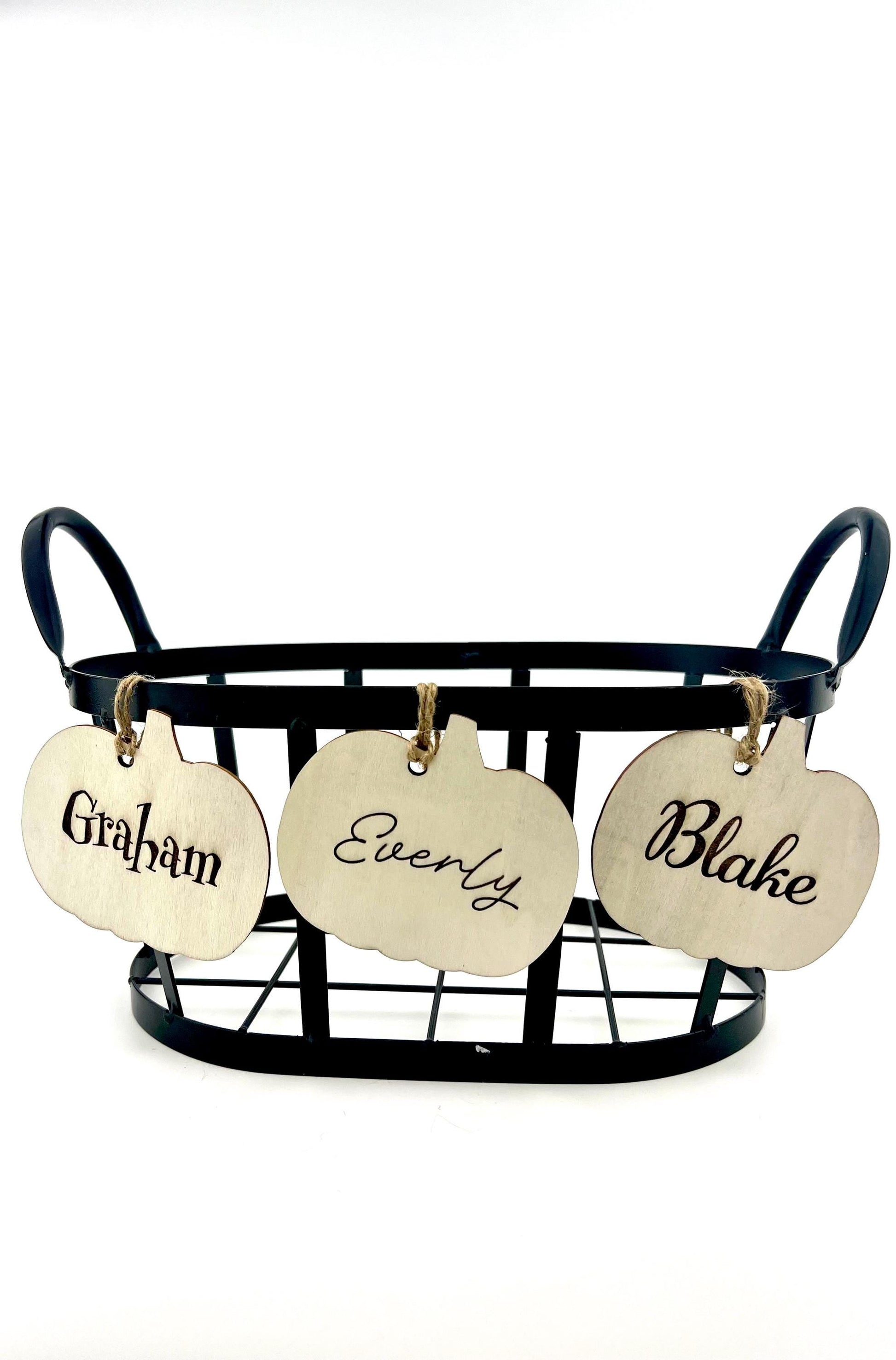 Halloween Boo Basket Tags wood Halloween tags for baskets pumpkin ornament tag wood spooky decoration fall ornament
