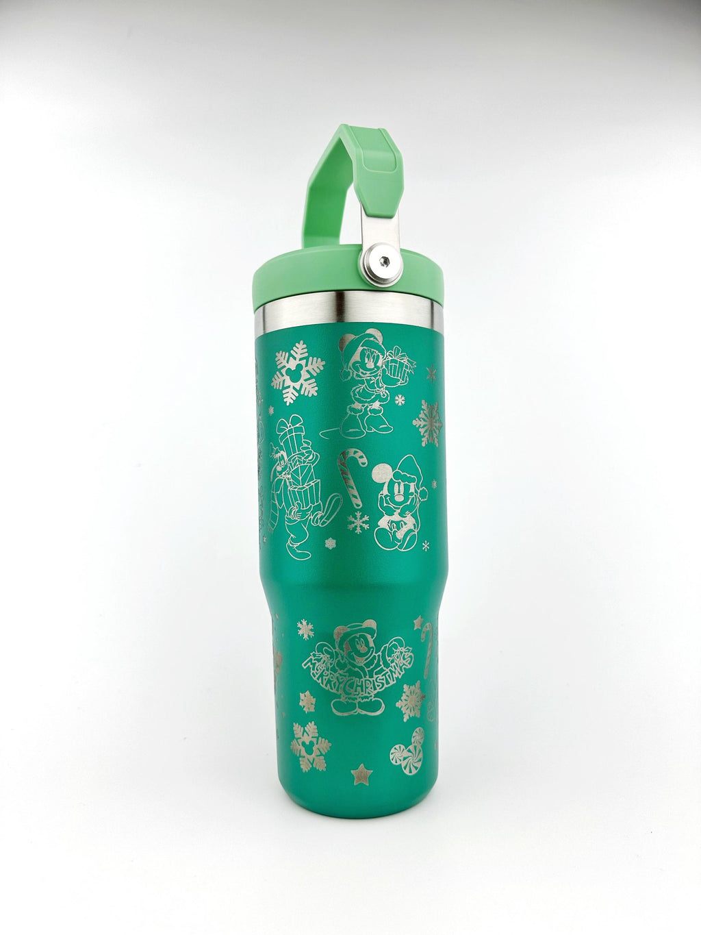 Disney Christmas Stanley Tumbler Iceflow Mickey Custom Engraved Personalized water bottle 30 oz and 20 oz Stanley Iceflow with flip straw