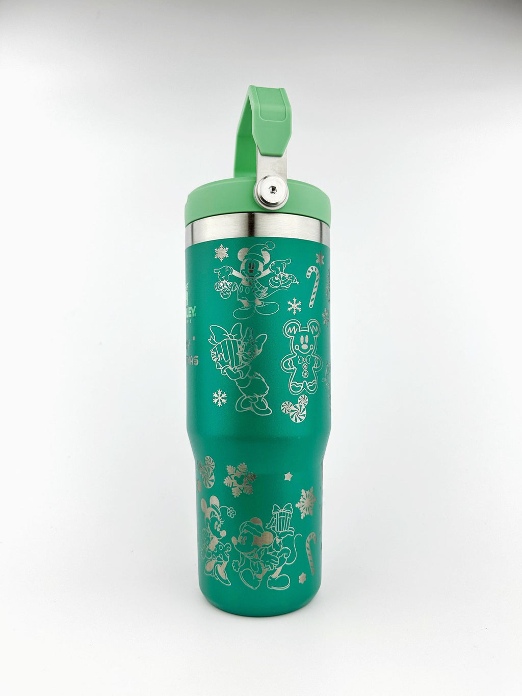 Disney Christmas Stanley Tumbler Iceflow Mickey Custom Engraved Personalized water bottle 30 oz and 20 oz Stanley Iceflow with flip straw