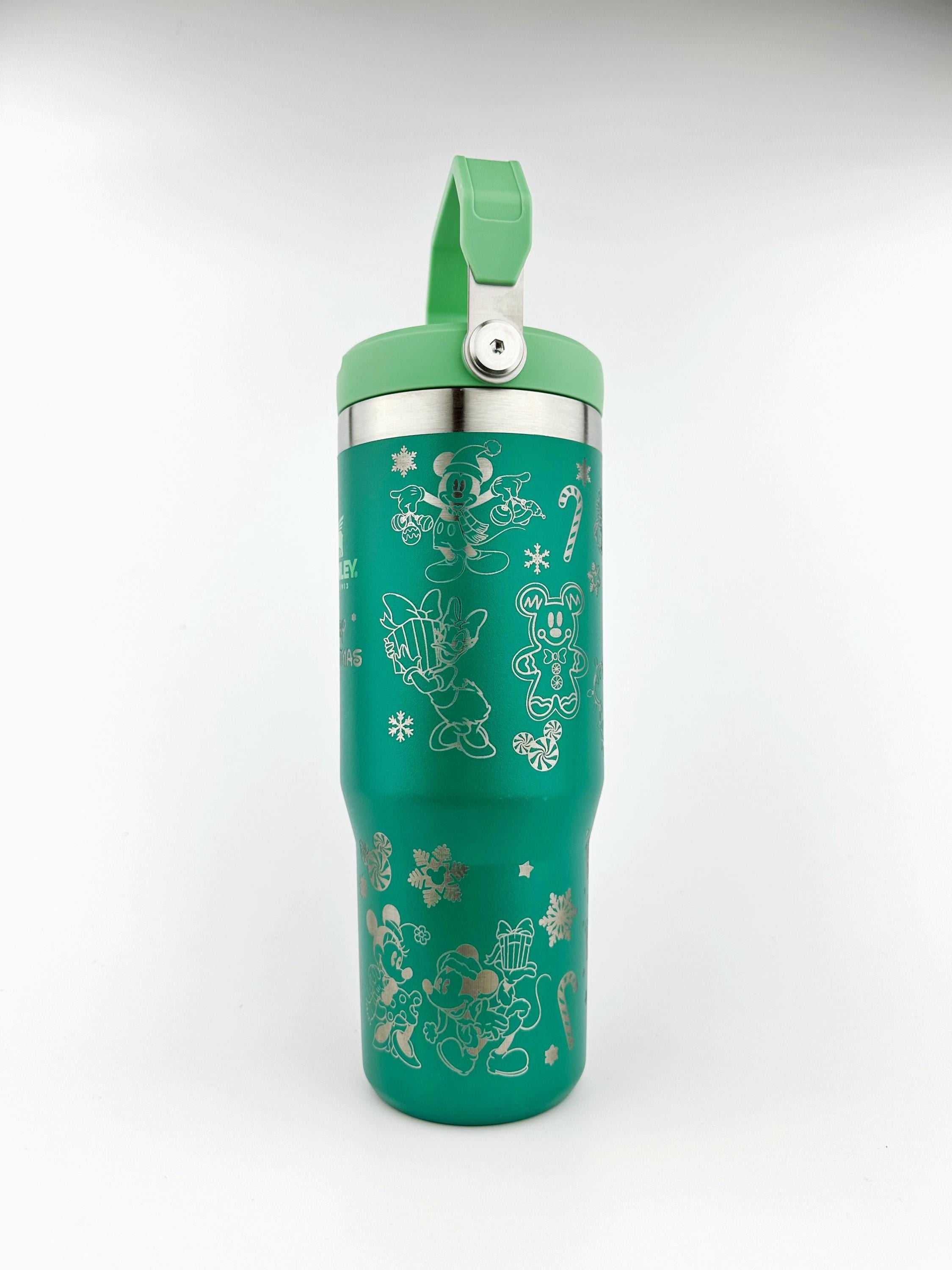 Disney Christmas Stanley Tumbler Iceflow Mickey Custom Engraved Personalized water bottle 30 oz and 20 oz Stanley Iceflow with flip straw