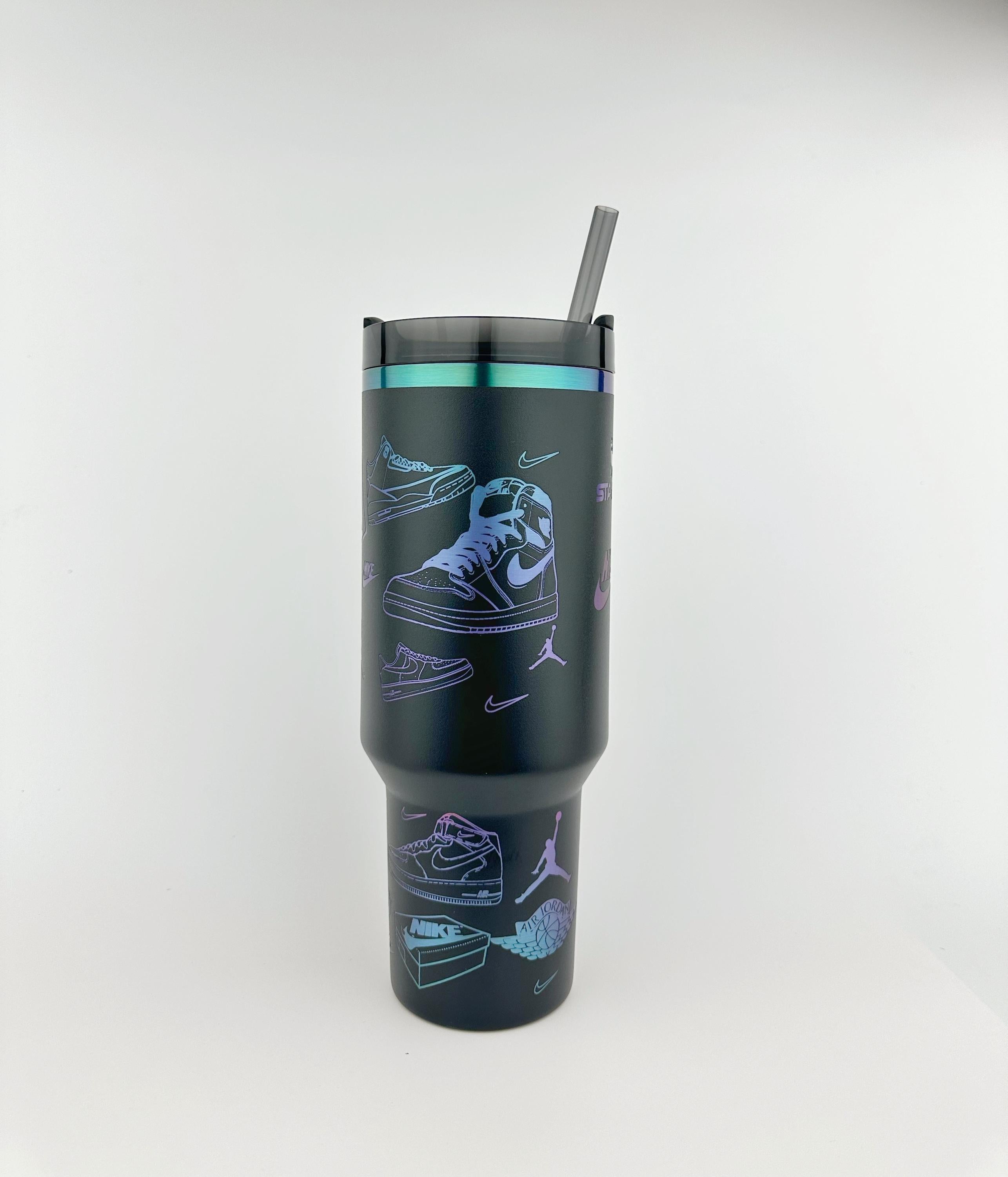 Sneakerhead Stanley Tumbler Iceflow Custom Engraved Personalized water bottle 40 oz Stanley Iceflow with flip straw engraved