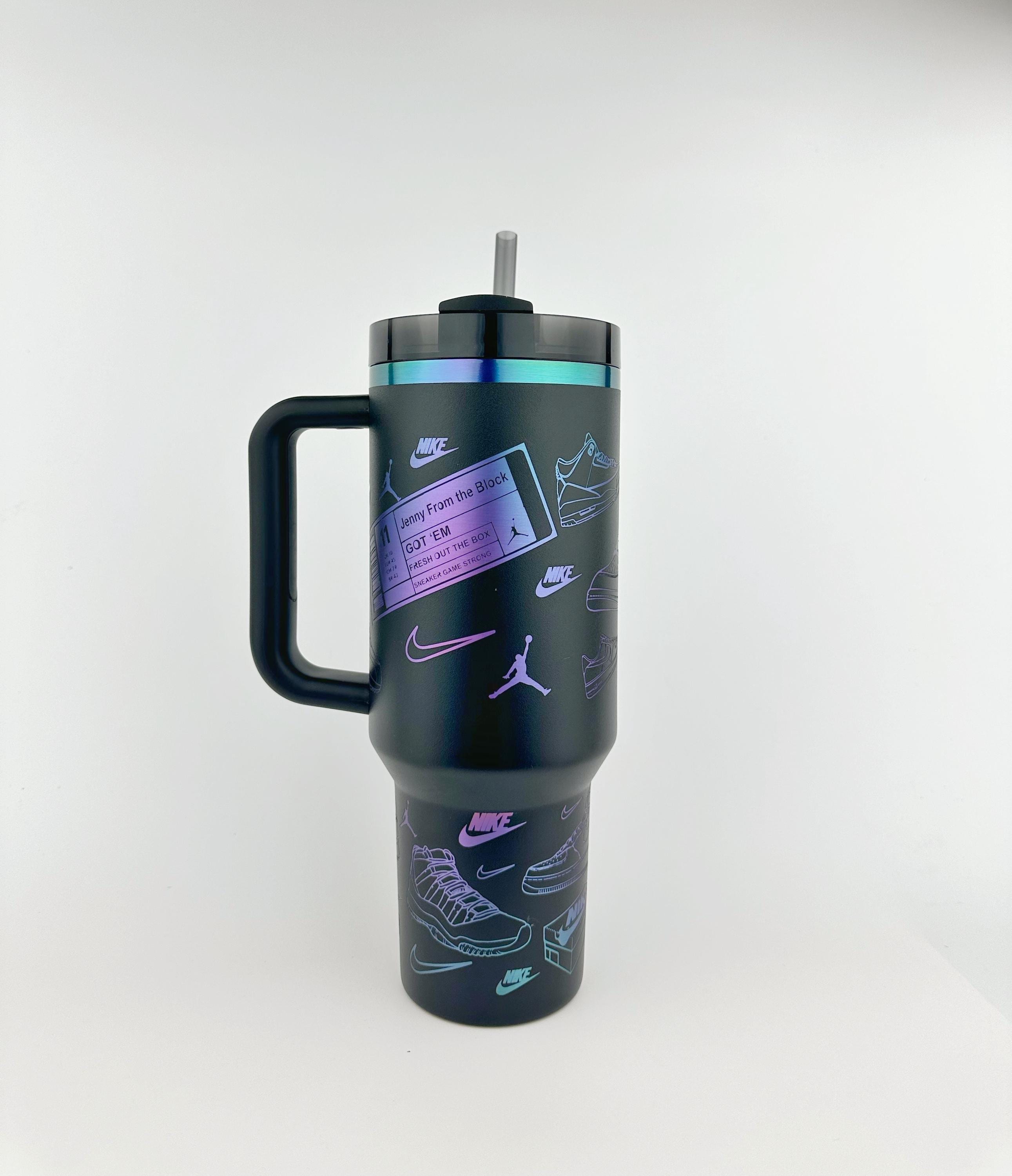 Sneakerhead Stanley Tumbler Iceflow Custom Engraved Personalized water bottle 40 oz Stanley Iceflow with flip straw engraved