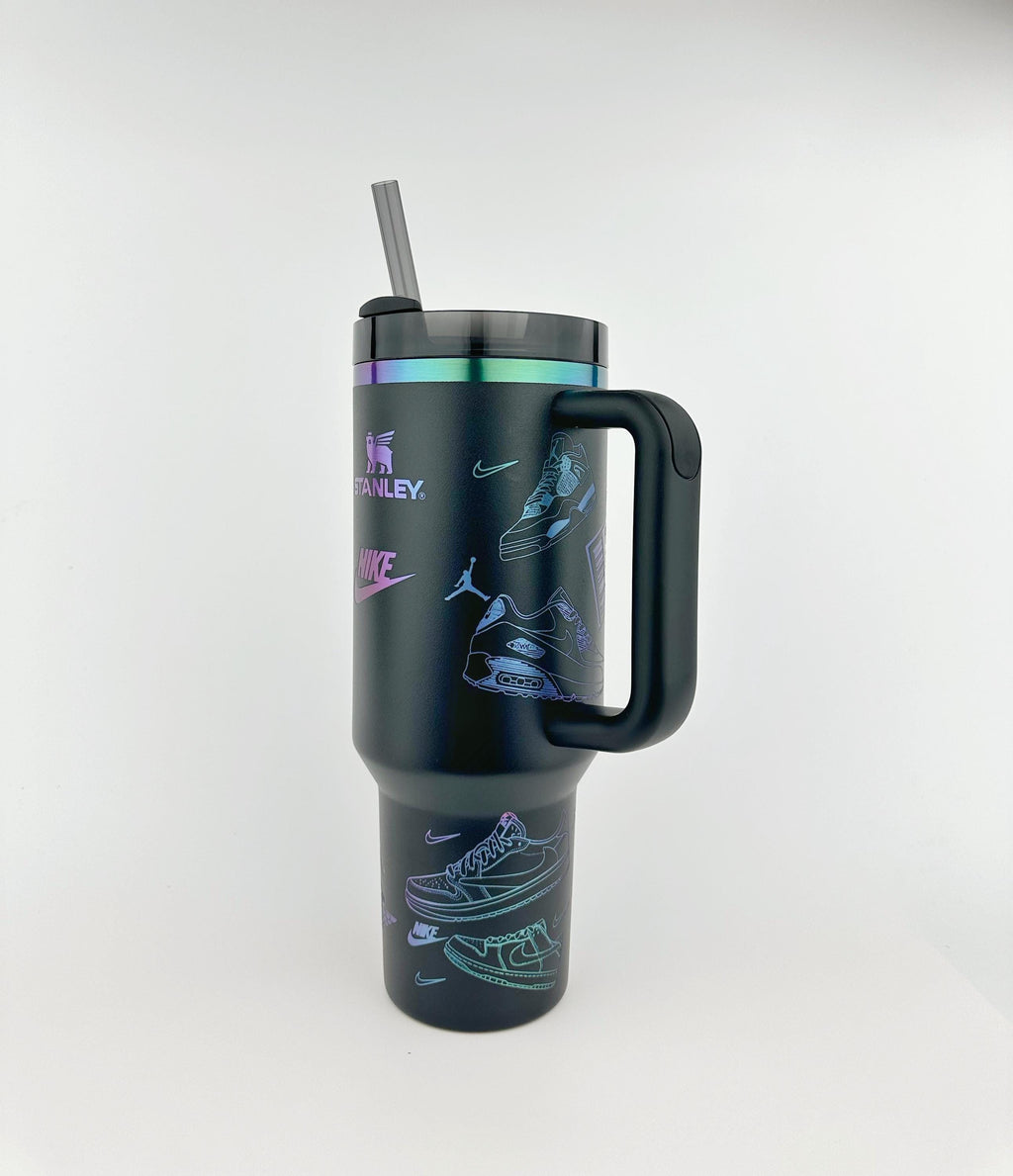 Sneakerhead Stanley Tumbler Iceflow Custom Engraved Personalized water bottle 40 oz Stanley Iceflow with flip straw engraved
