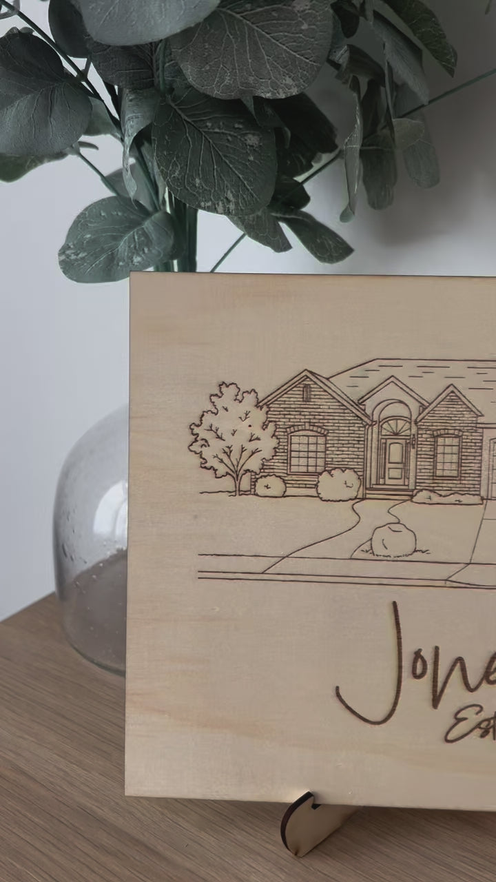 First Home Gift Sign Engraved Custom House Decor House Warming Gift for Relators Hand Drawn House New Home Buyer Grandparents House Gift