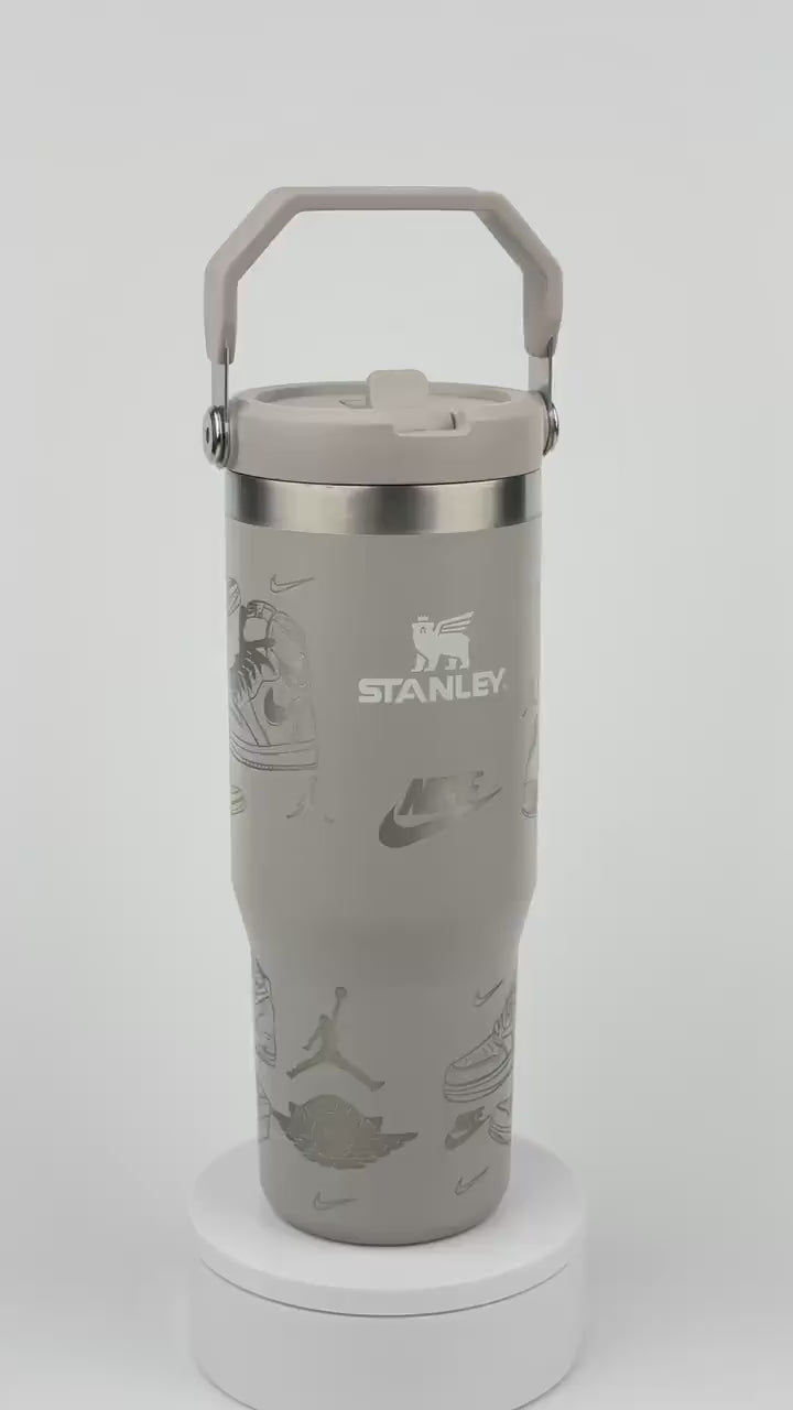 Sneakerhead Stanley Tumbler Iceflow Custom Engraved Personalized water bottle 30 oz or 20 oz Stanley Iceflow with flip straw engraved